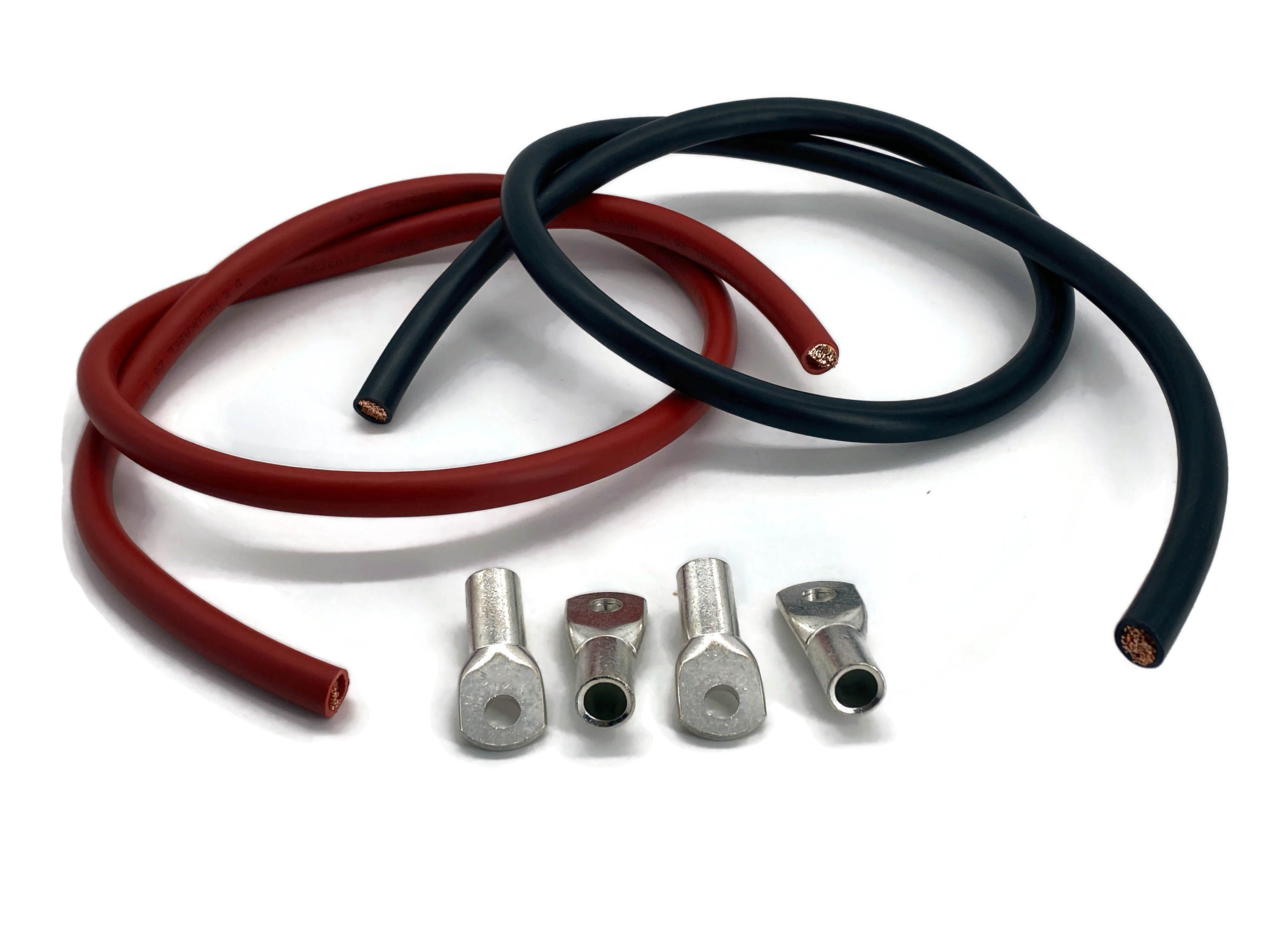 1m Batteriekabel Set 50mm2 4x M8 Kabelschuhe Rot Schwarz hohe Leistung langlebige Verarbeitung
