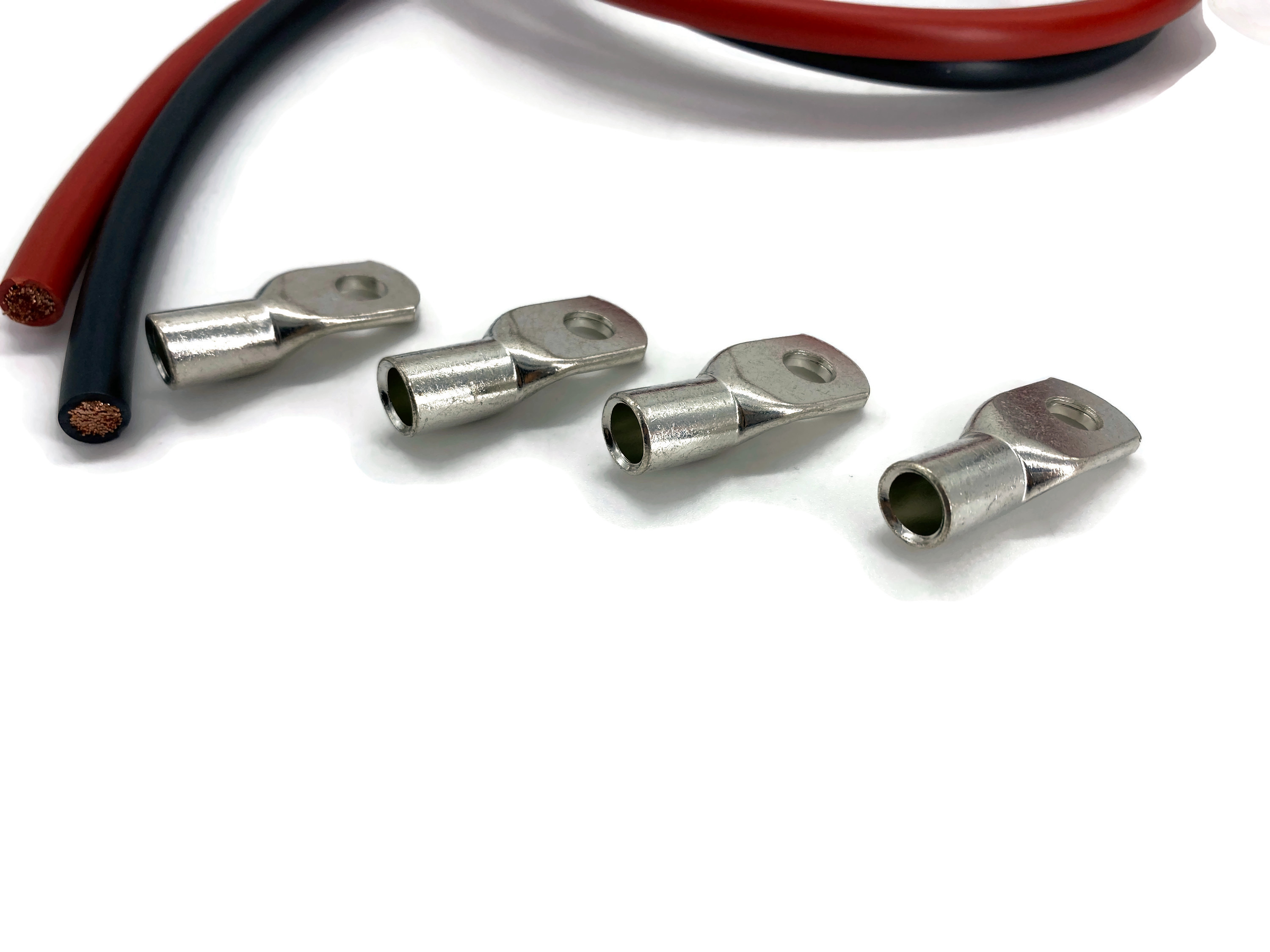 Kabel 35mm2 M8 4x Ringöse 1m rot schwarz Set 2 Kabel 4 Kabelschuhe H07VK flexibel - Vorschau 3