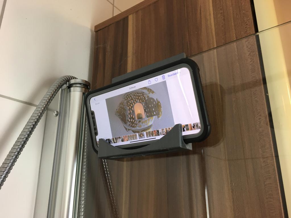 Smartphone Halterung Dusche ohne Bohren für 6 mm Glaswände. - Vorschau 2