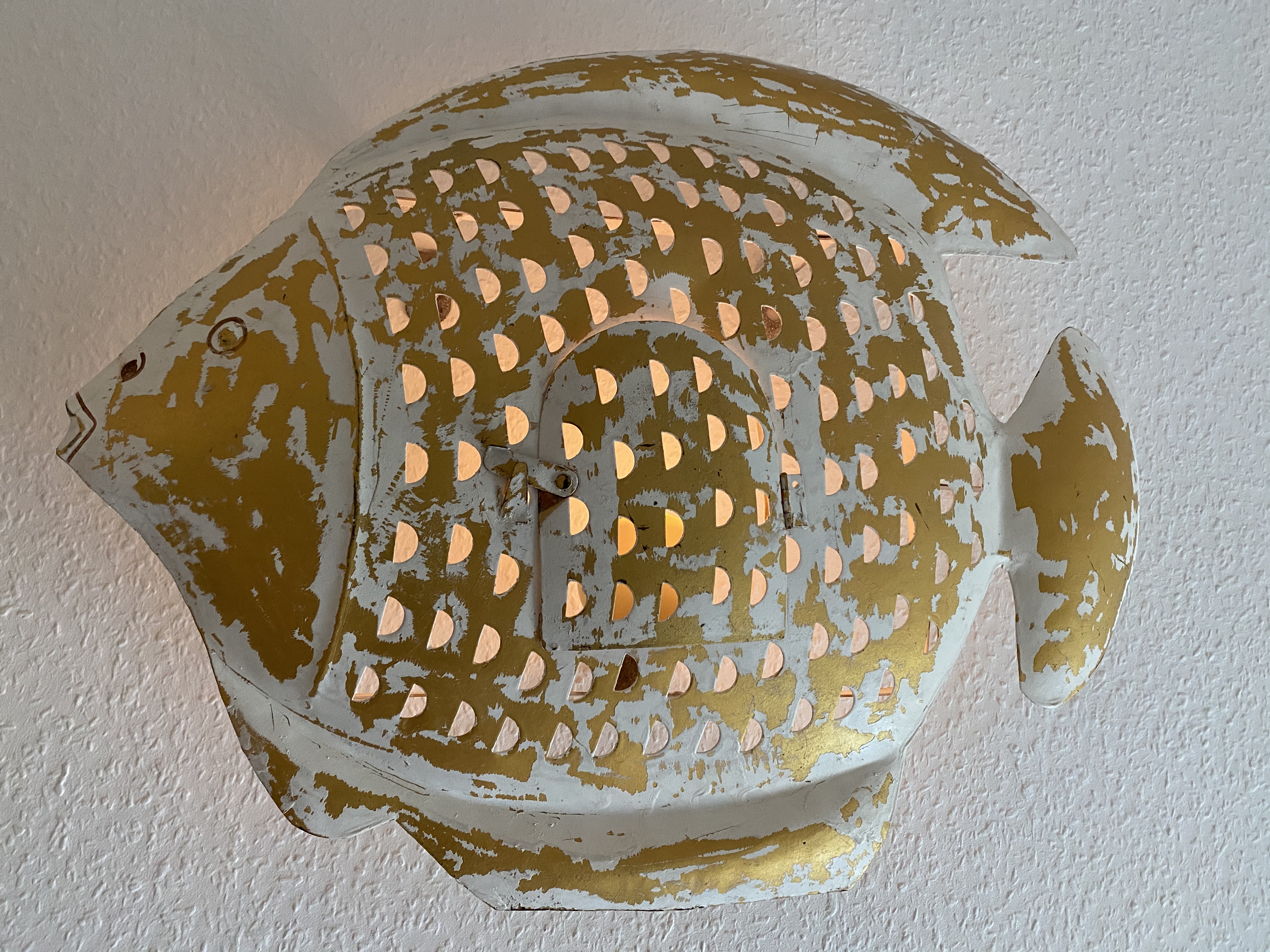 Fisch Wanddekoration 3D Wandrelief Laterne aus Metall Wandkunst Metallbild für innen - Vorschau 10