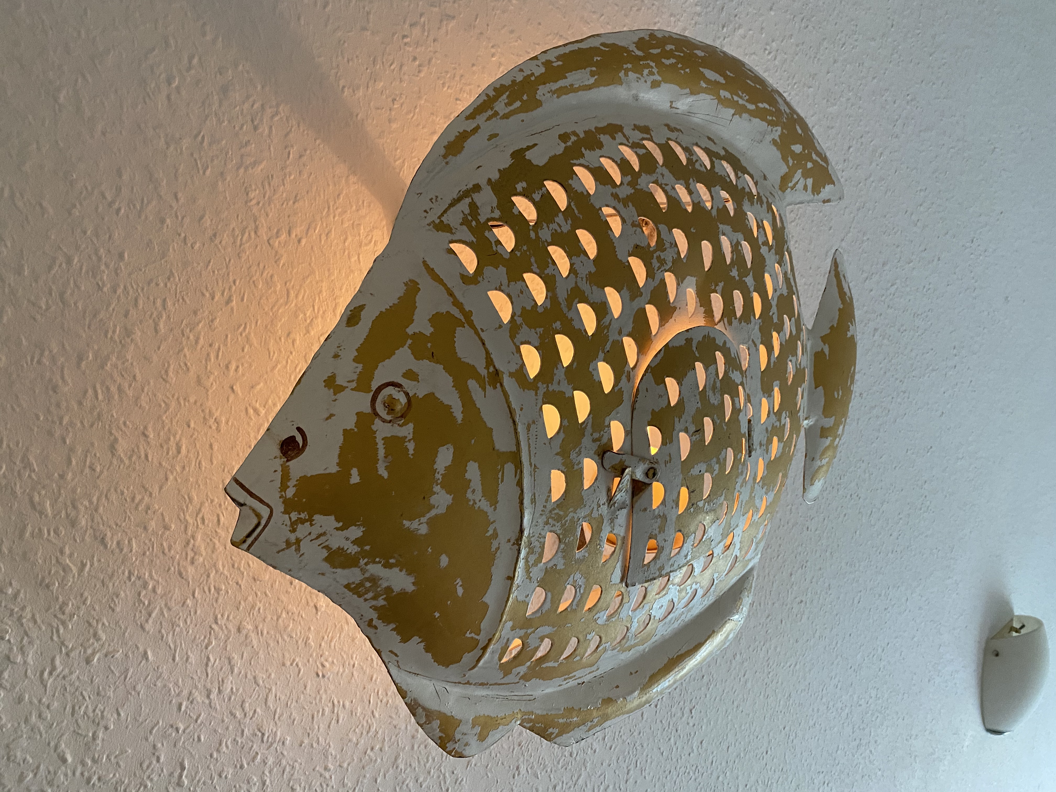 Fisch Wanddekoration 3D Wandrelief Laterne aus Metall Wandkunst Metallbild für innen - Vorschau 8
