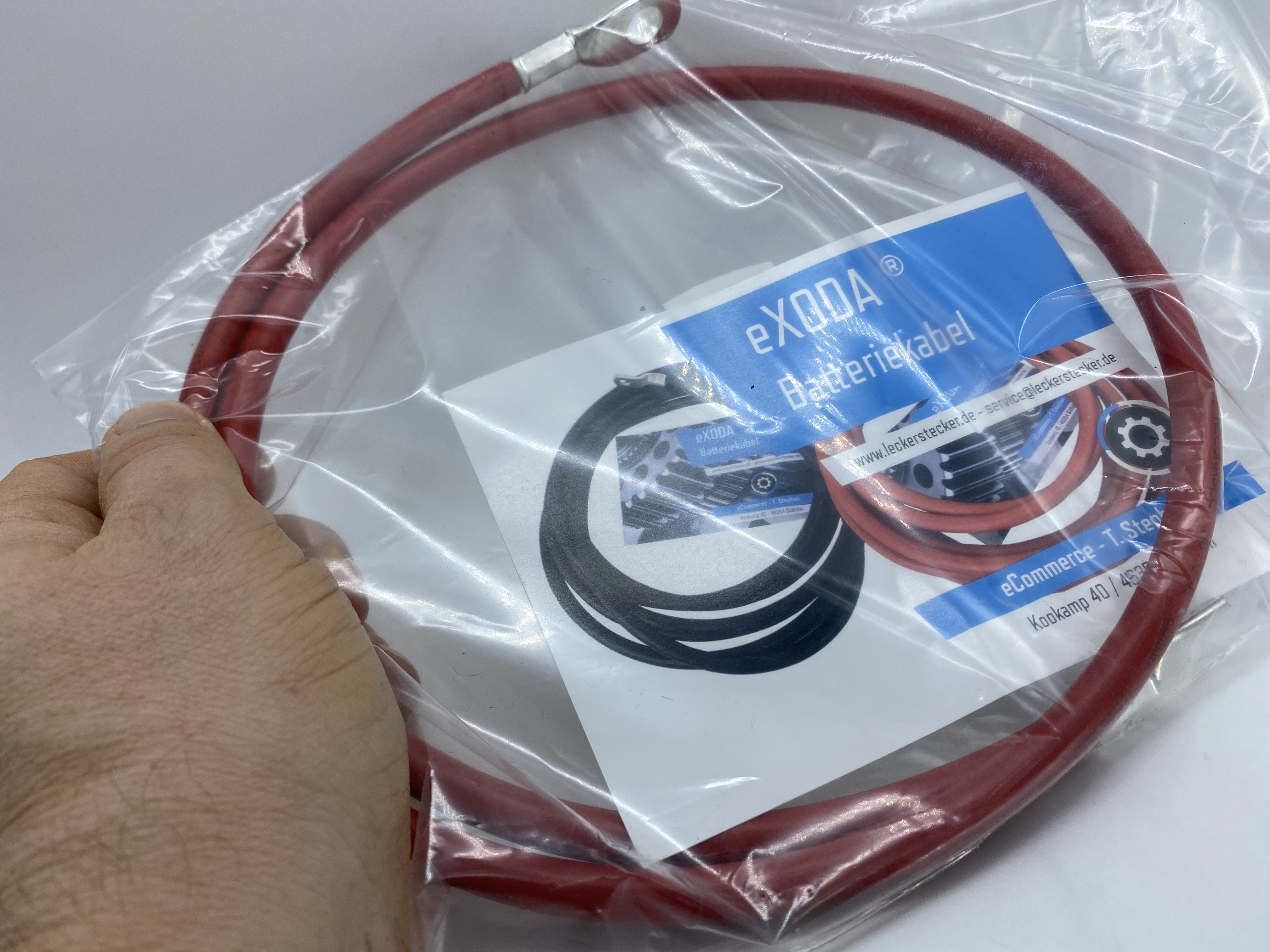 Batteriekabel 25 mm² 100cm Kabelschuhe M8 und M10 Rot flexibel hochqualitativ für Auto Boot Motorrad - Vorschau 6