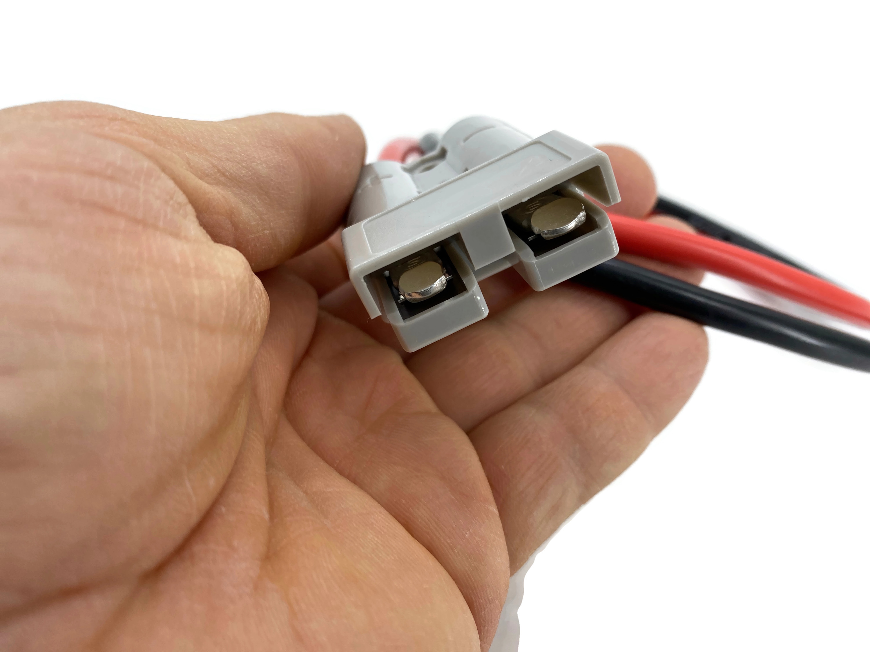 Batterie Stecker 50A 10 mm2 Kabel 50 cm Rot Schwarz M6 versilberte Kontakte Edelstahlgehäuse - Vorschau 2