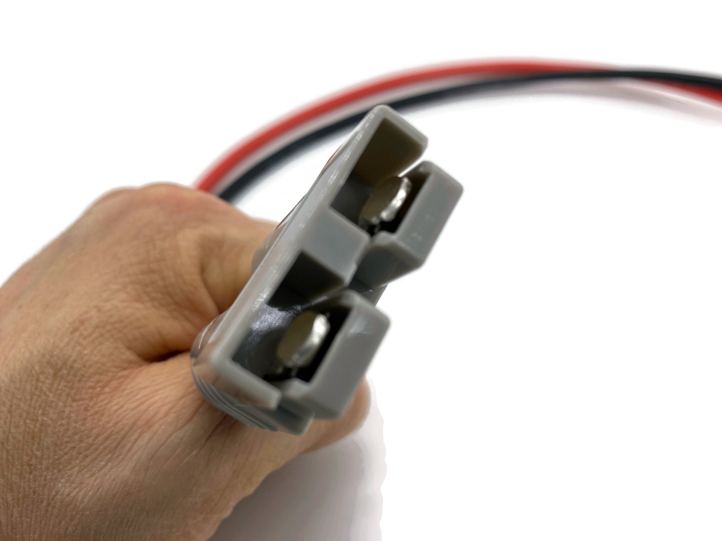 Batterie Stecker 50A 10 mm2 Kabel 50 cm Rot Schwarz M6 versilberte Kontakte Edelstahlgehäuse - Vorschau 3
