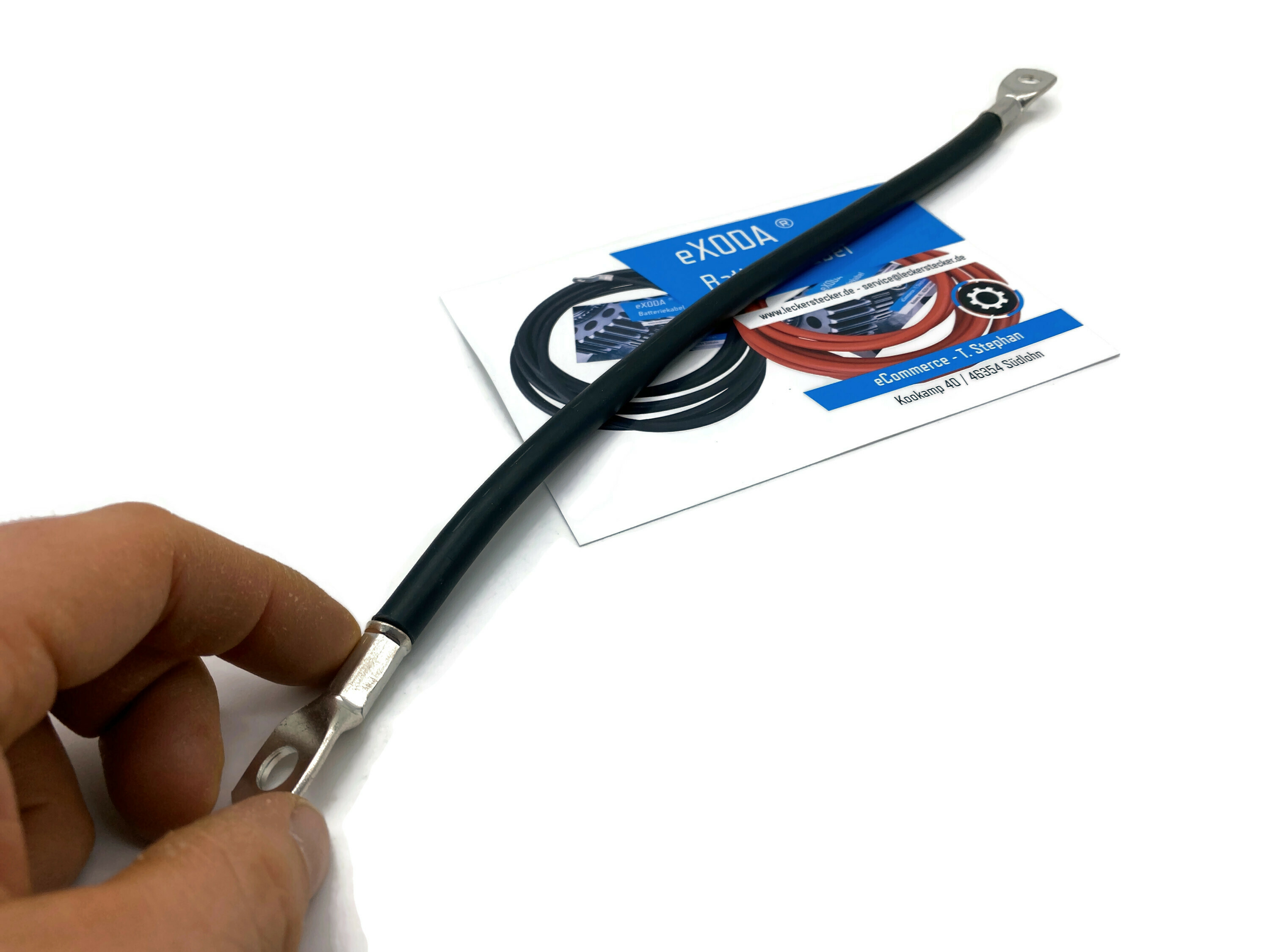 Batteriekabel 25mm² 30cm M8 Schwarz flexibel 99 Prozent Kupferanteil 560A 12V hitzebeständig - Vorschau 2
