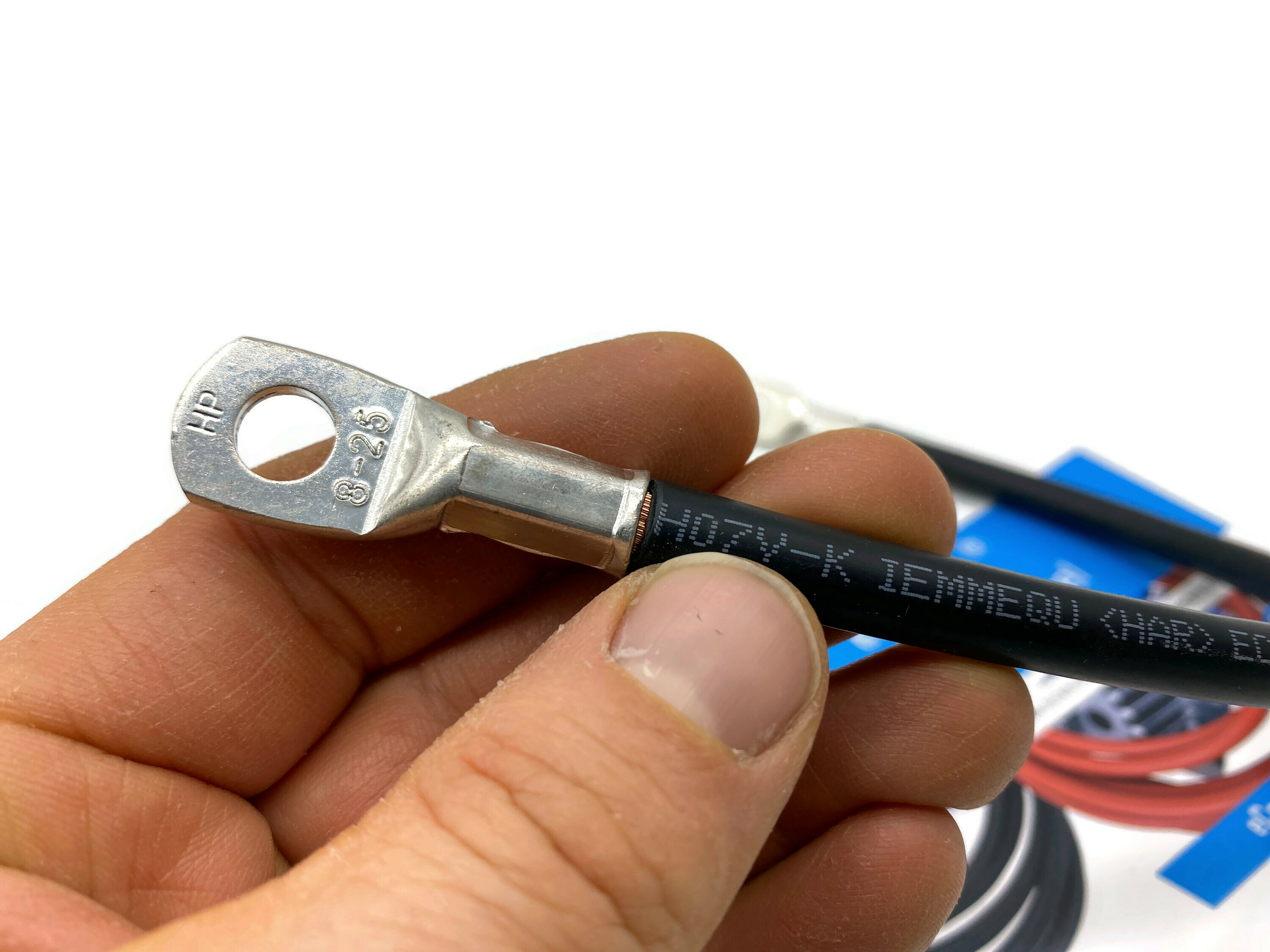 Batteriekabel 25mm² 30cm M8 Schwarz flexibel 99 Prozent Kupferanteil 560A 12V hitzebeständig - Vorschau 4