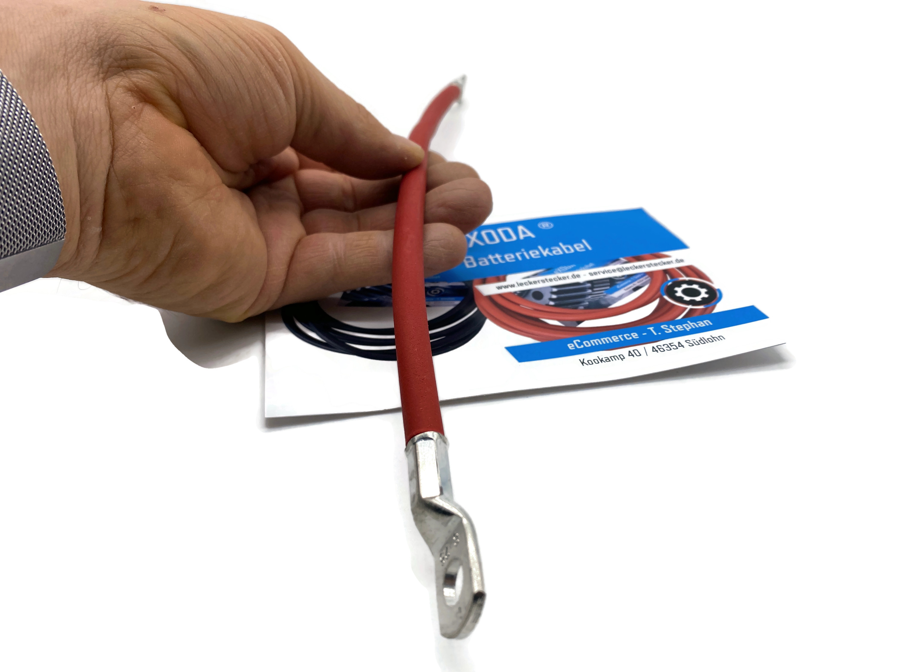 Batteriekabel 25 mm² 30cm M8 Rot flexibles Kabel hohe Materialqualität 99 Prozent Kupfer - Vorschau 3