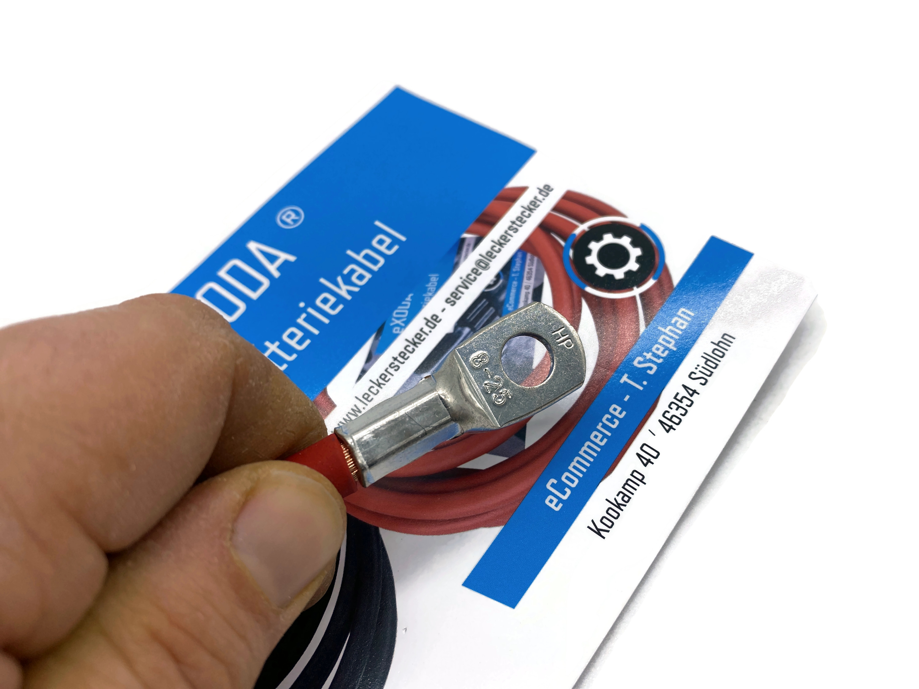 Batteriekabel 25 mm² 30cm M8 Rot flexibles Kabel hohe Materialqualität 99 Prozent Kupfer - Vorschau 5
