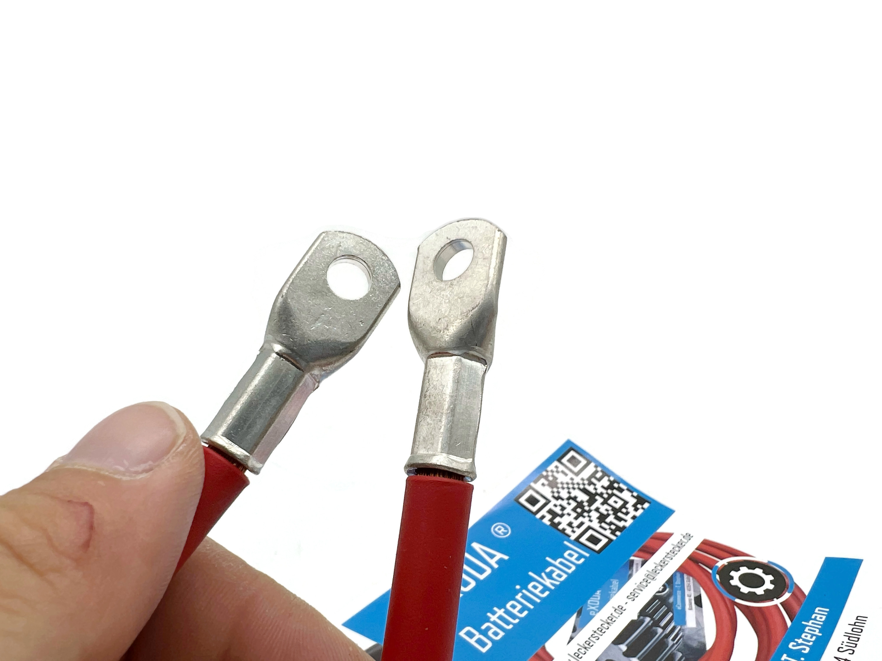 Batteriekabel 25 mm² 30cm mit M6 Kabelschuhen Rot flexibel hochwertig für Auto Boot Motorrad - Vorschau 4