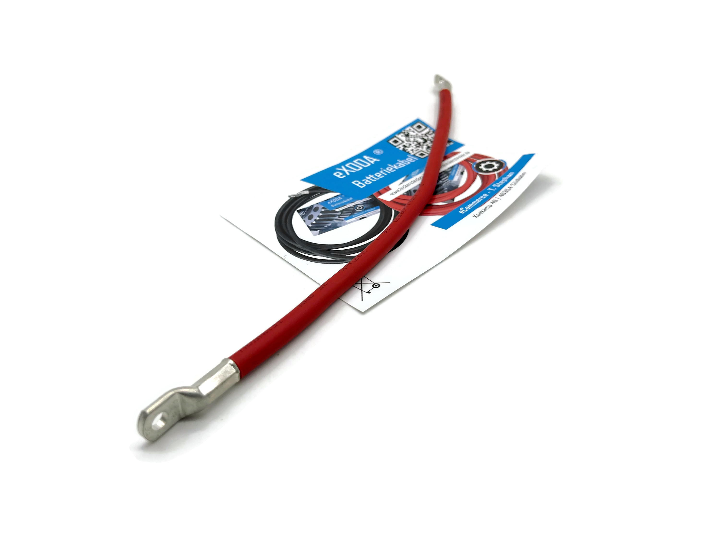 Batteriekabel 25 mm² 30cm mit M6 Kabelschuhen Rot flexibel hochwertig für Auto Boot Motorrad - Vorschau 5
