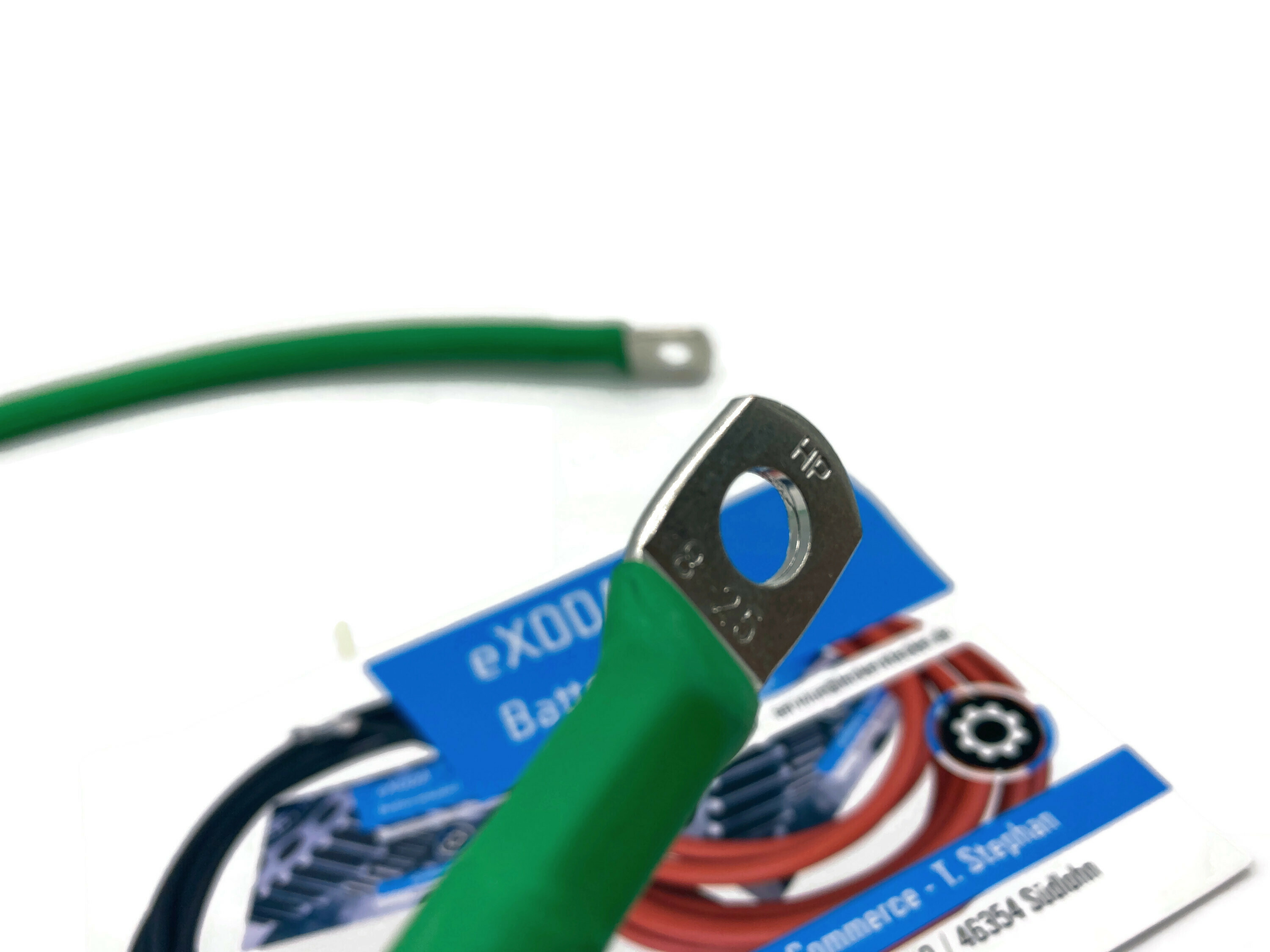 Batteriekabel 25 mm² 75cm Kupfer Stromkabel mit Ringösen M8 Grün - Vorschau 4