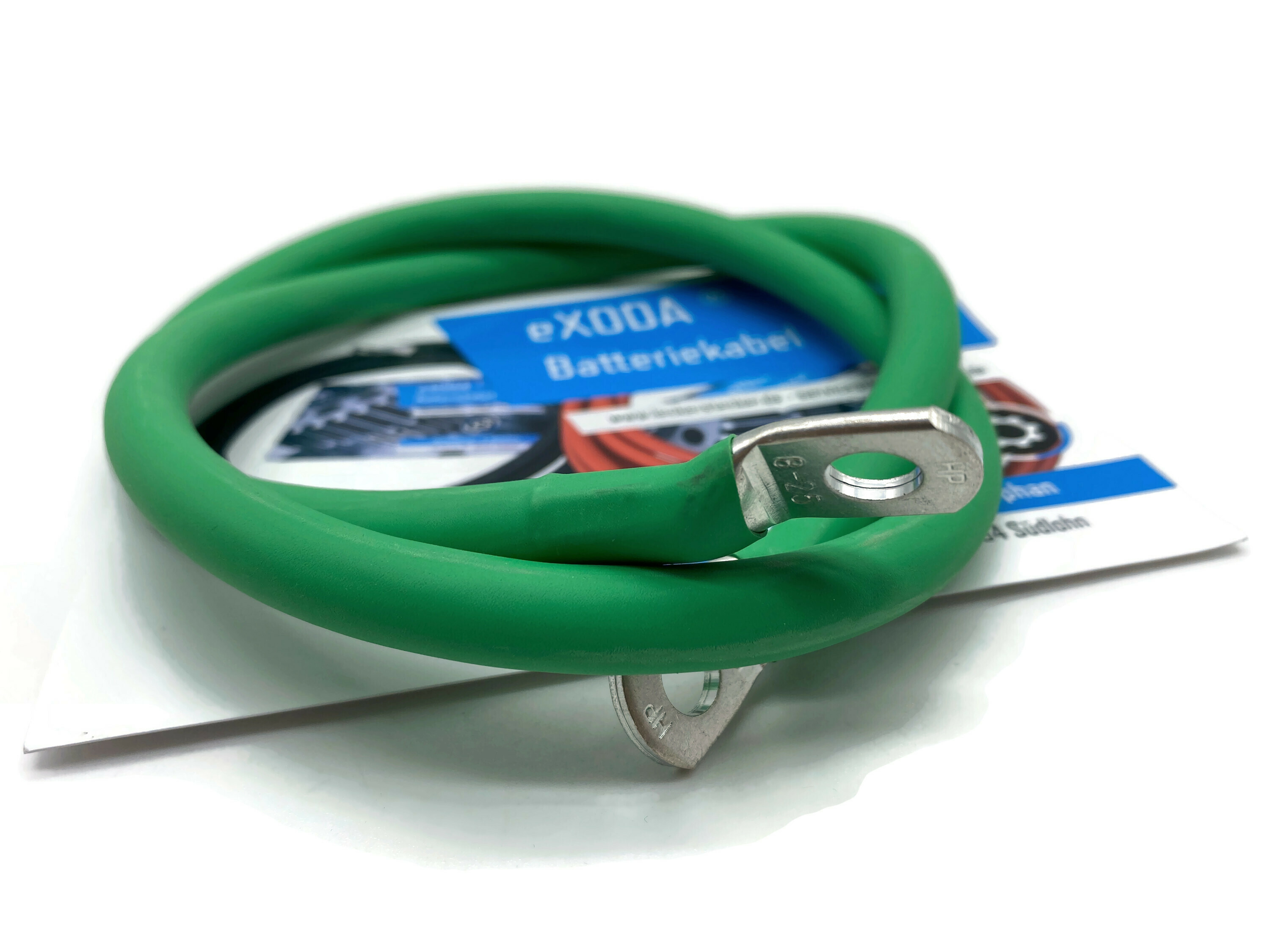 Batteriekabel 25 mm² 75cm Kupfer Stromkabel mit Ringösen M8 Grün - Vorschau 5