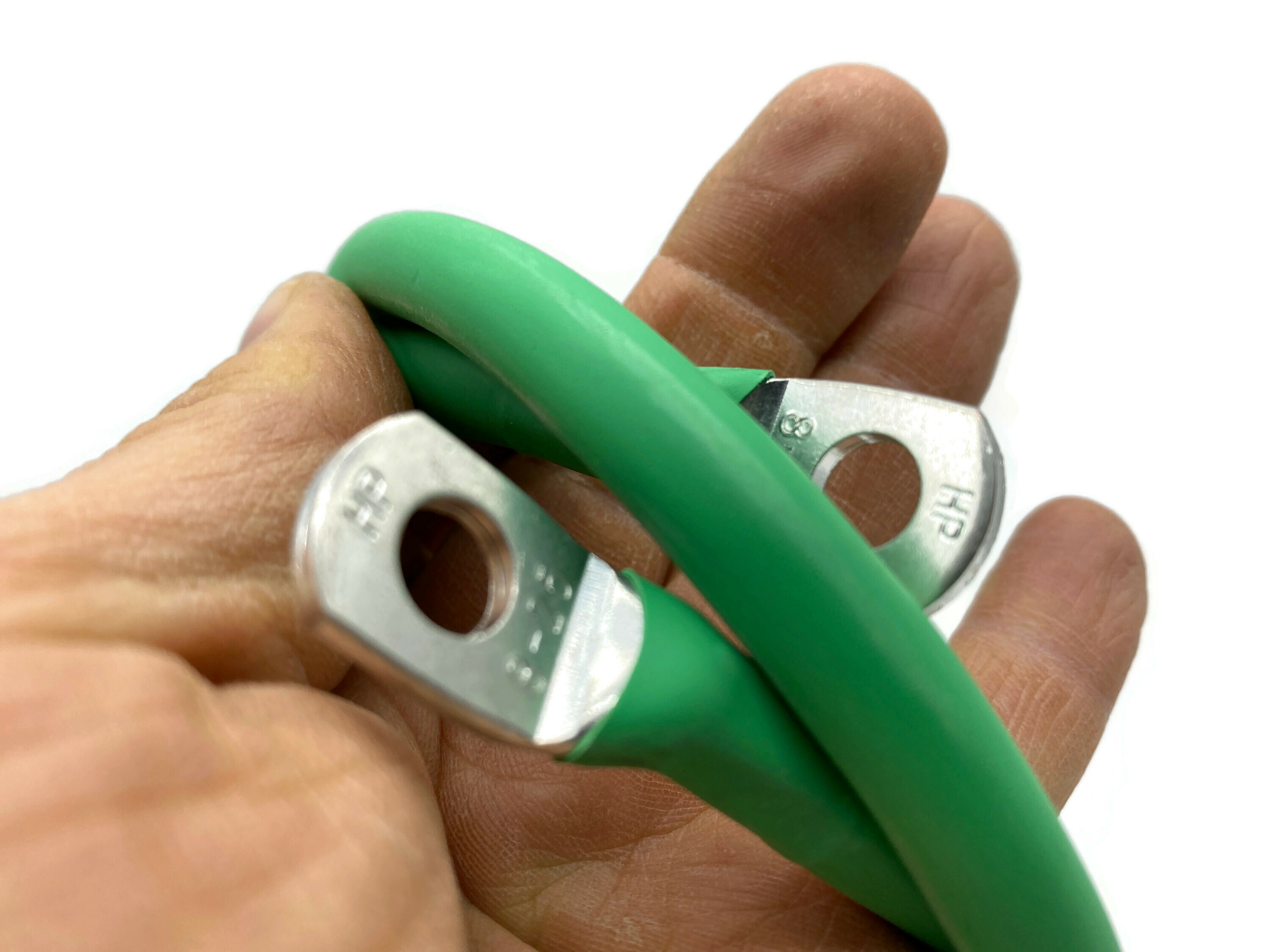 Batteriekabel 25 mm² 75cm Kupfer Stromkabel mit Ringösen M8 Grün - Vorschau 6