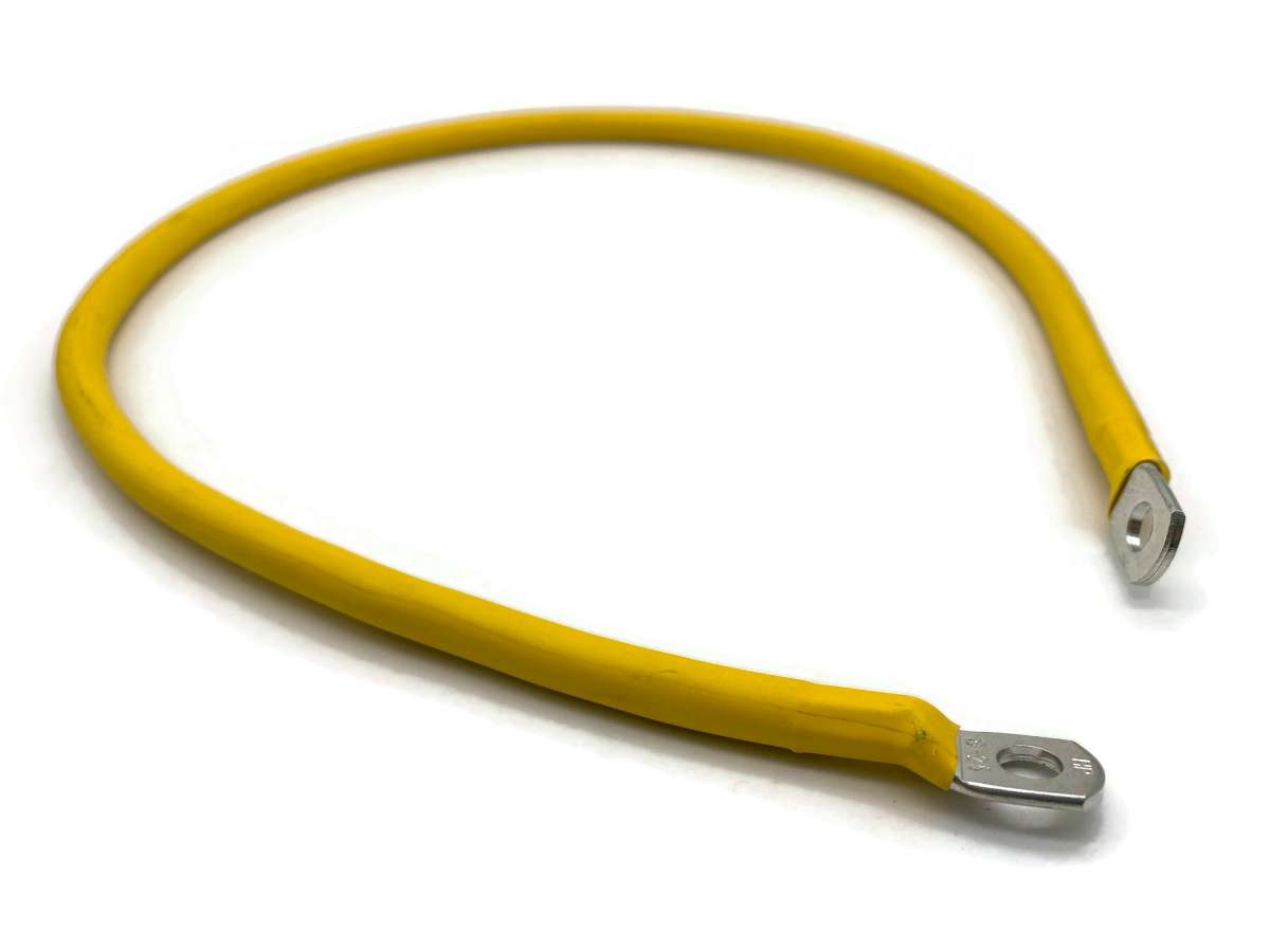 Batteriekabel 25 mm² 75cm Kupfer Stromkabel mit Ringösen M8 Gelb - Vorschau 5