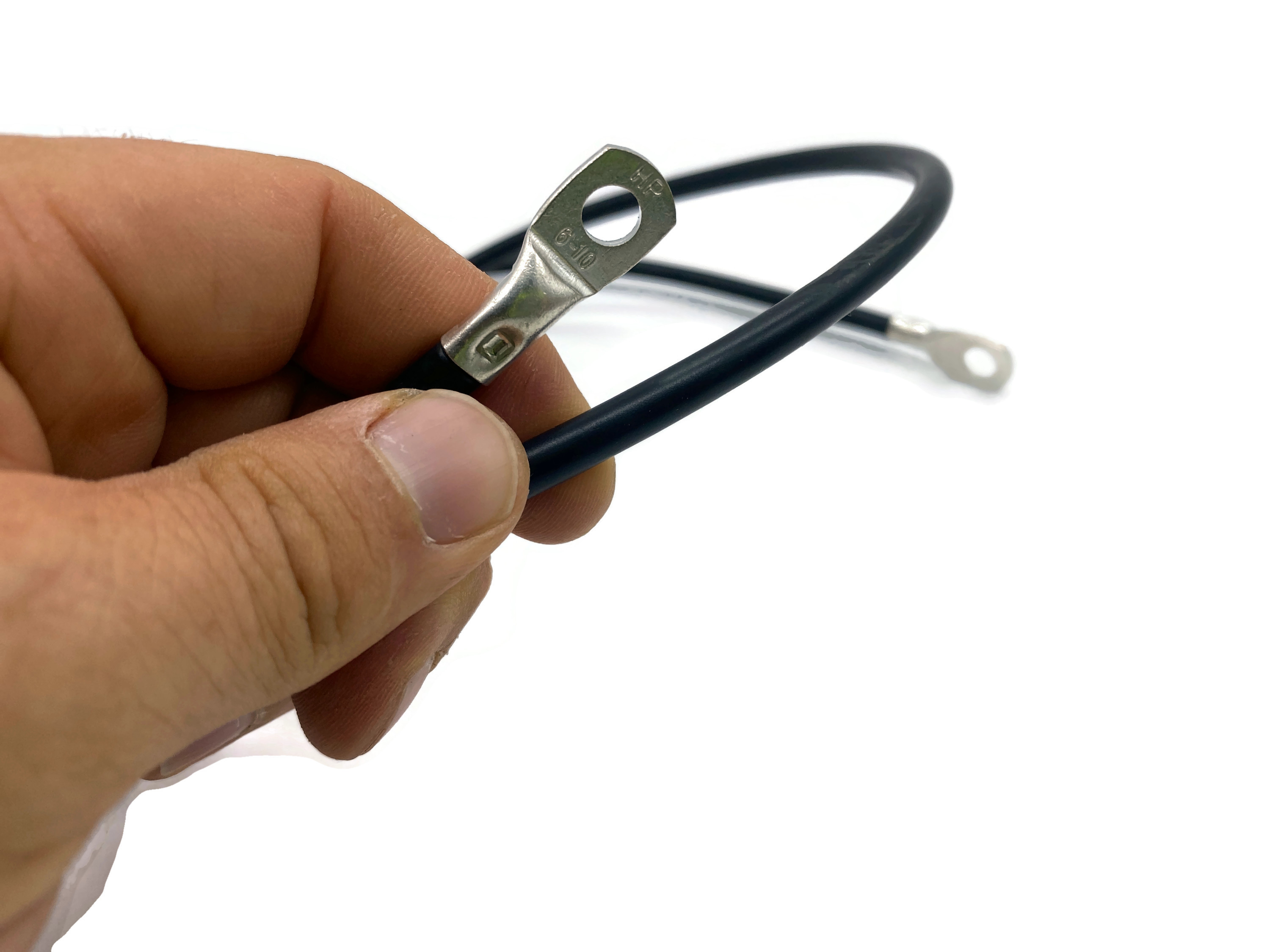 Batteriekabel 10 mm² 100cm Kabelschuhe M6 und M8 Schwarz - Vorschau 4