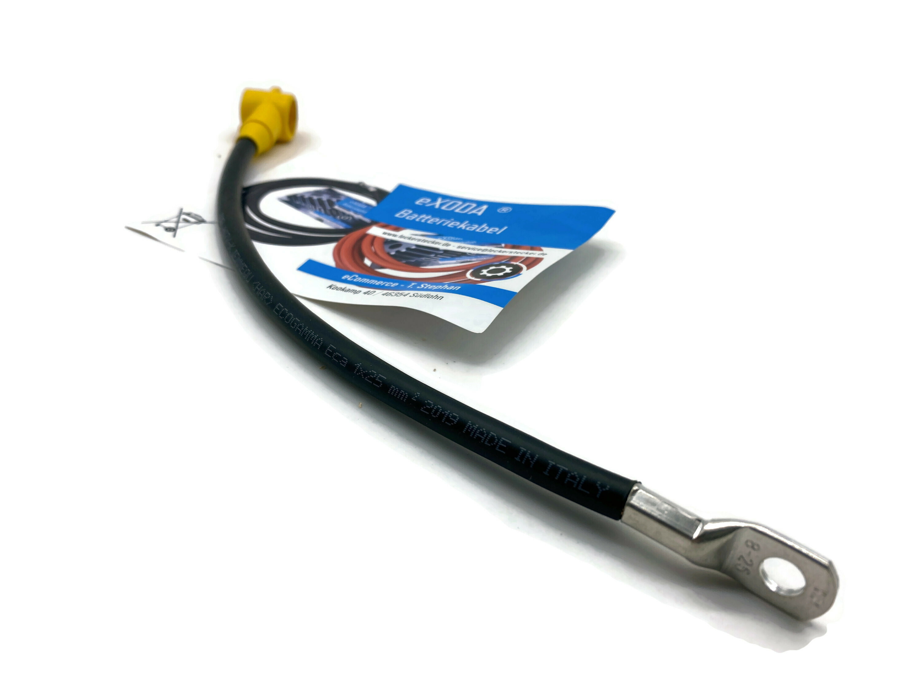 Batteriekabel 25 mm² 30cm mit Kabelschuhen M8 Schwarz mit Polschutzkappe - Vorschau 3