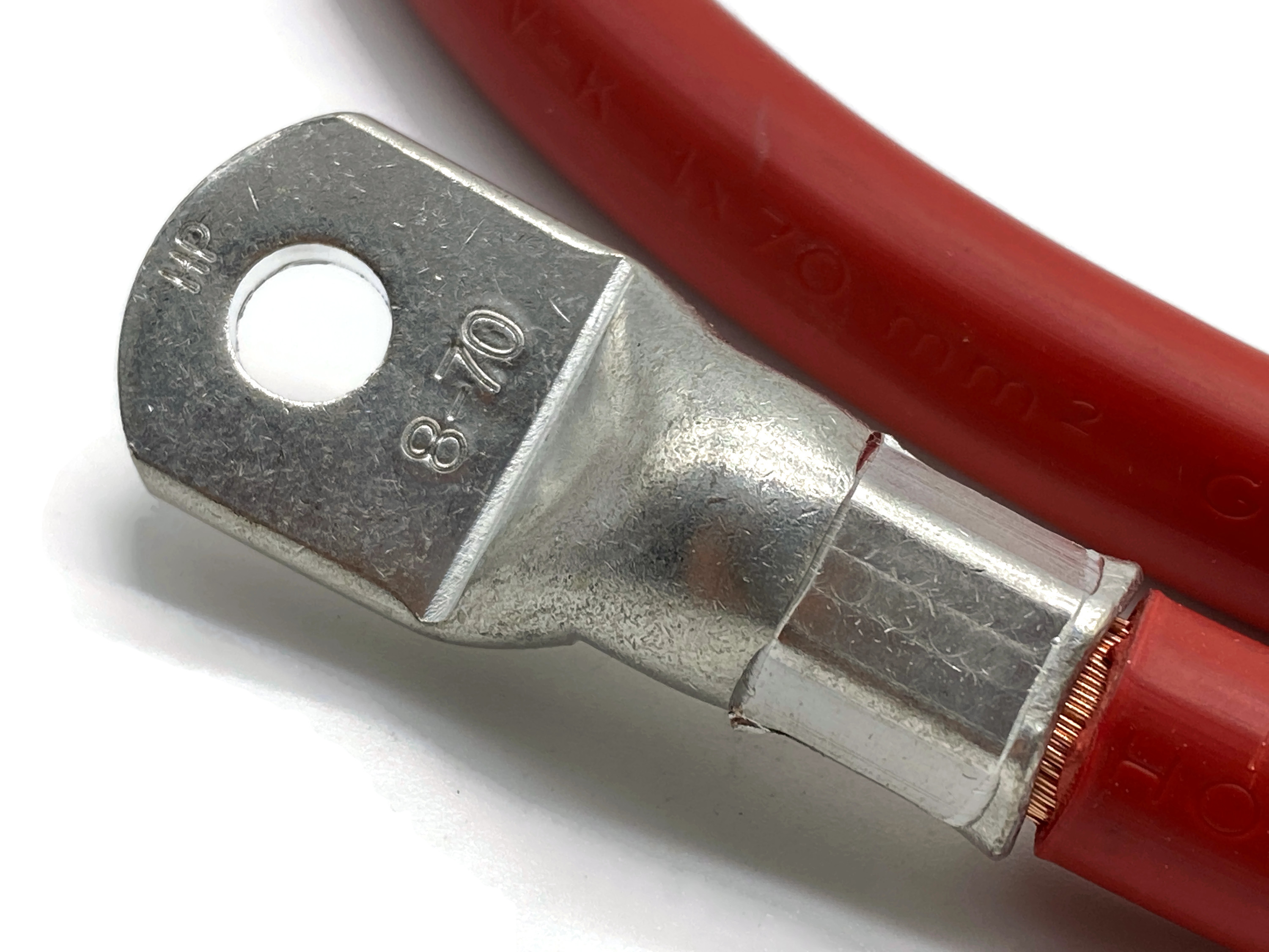 70 mm² Batteriekabel 100 cm M8 Rot 5645 Watt 470A 12V flexibel hochwertiges Kupfer - Vorschau 4