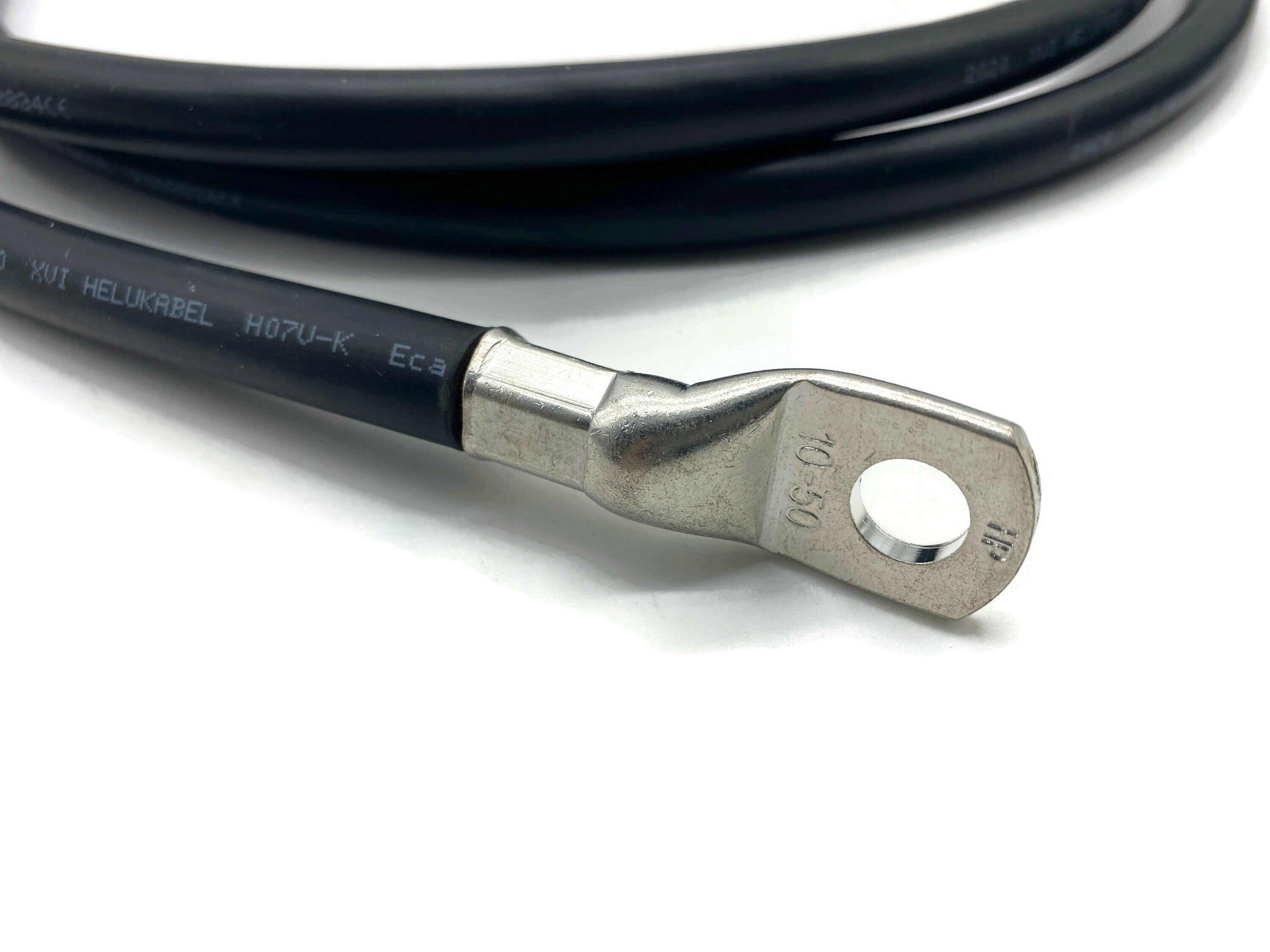 Batteriekabel 50 mm² 2,5m M8 M10 Schwarz für Auto Boot Motorrad flexibel aus Kupfer 70 Grad - Vorschau 2