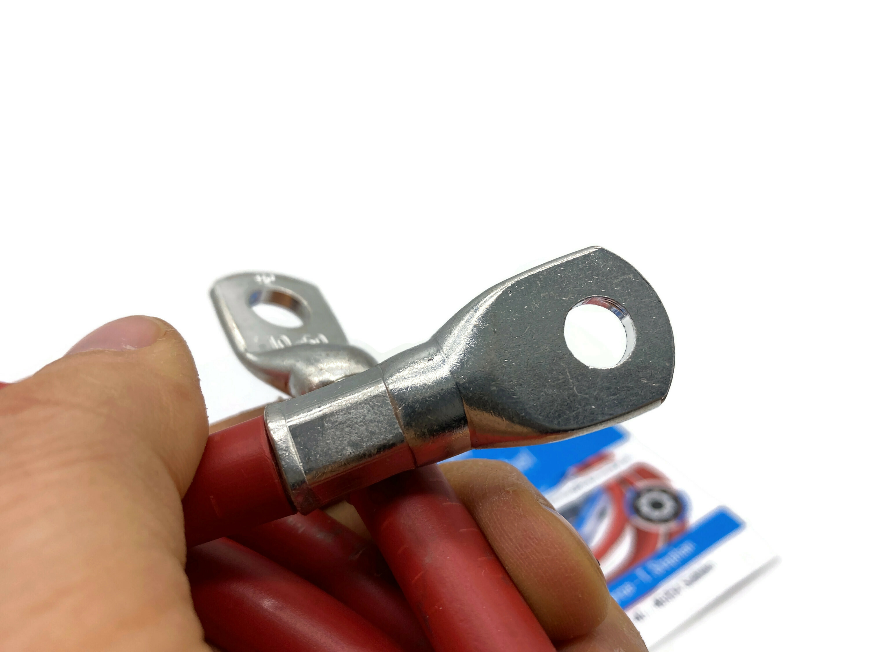 Batteriekabel 50 mm² 2,5m Rot mit M6 und M8 Kabelschuh hohe Materialqualität 99 Kupfer - Vorschau 3