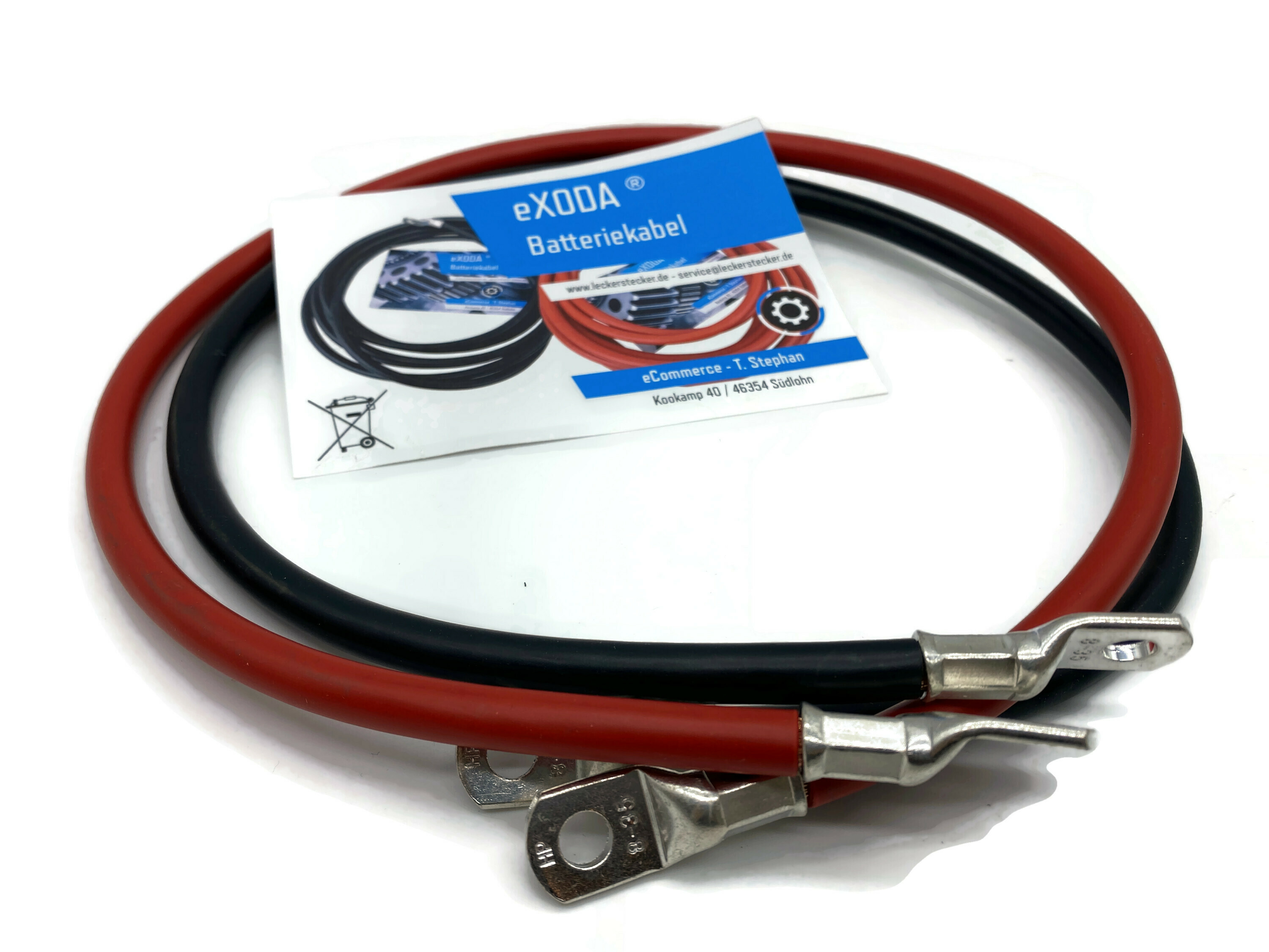 Batteriekabel Set 35 mm² 75cm M8 Rot Schwarz hohe Materialqualität 99 Prozent Kupfer