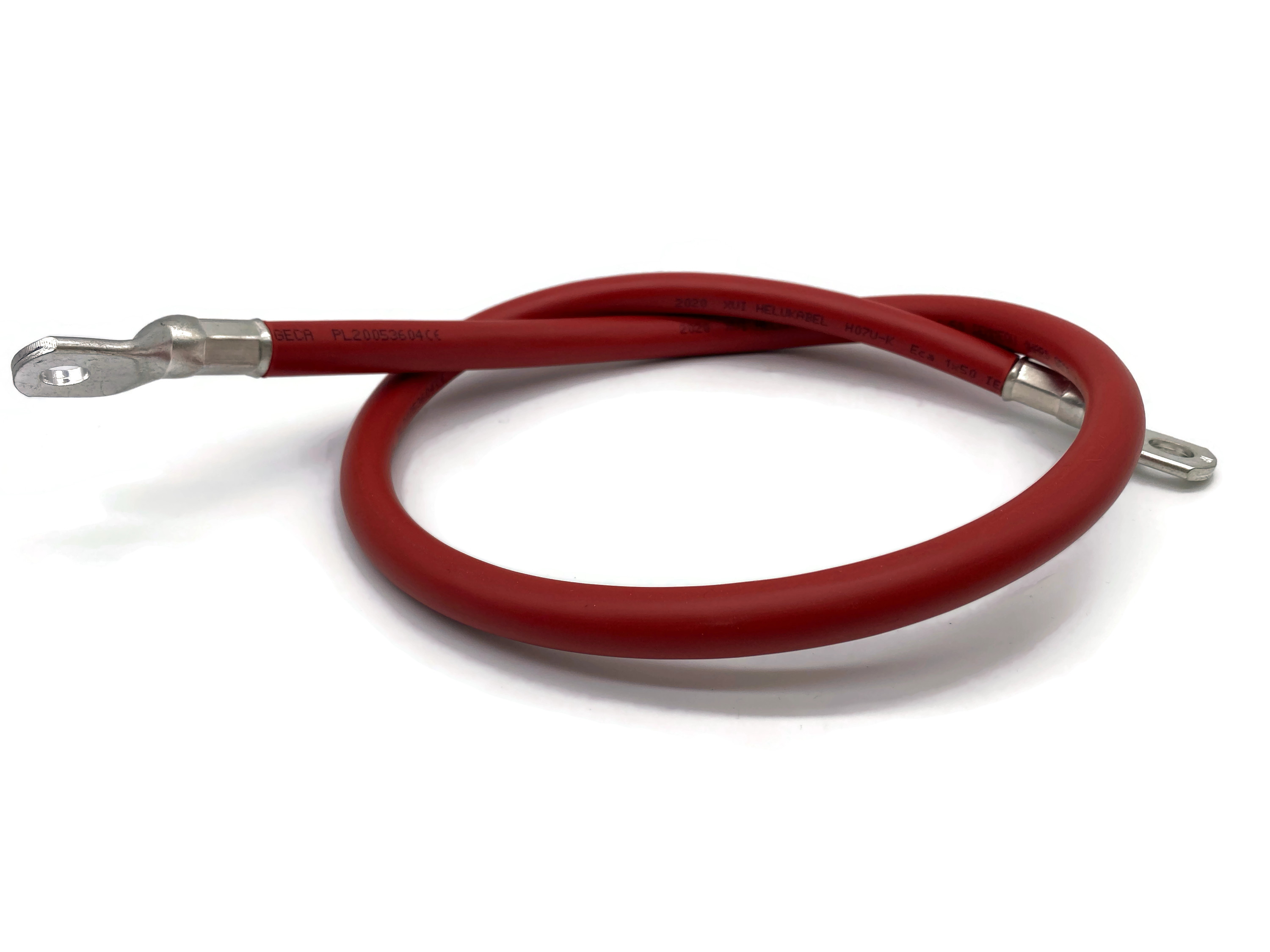 Batteriekabel 50 mm² 75cm Kabelschuhe M10 M8 Rot flexibel hitzebeständig bis 70 Grad - Vorschau 3