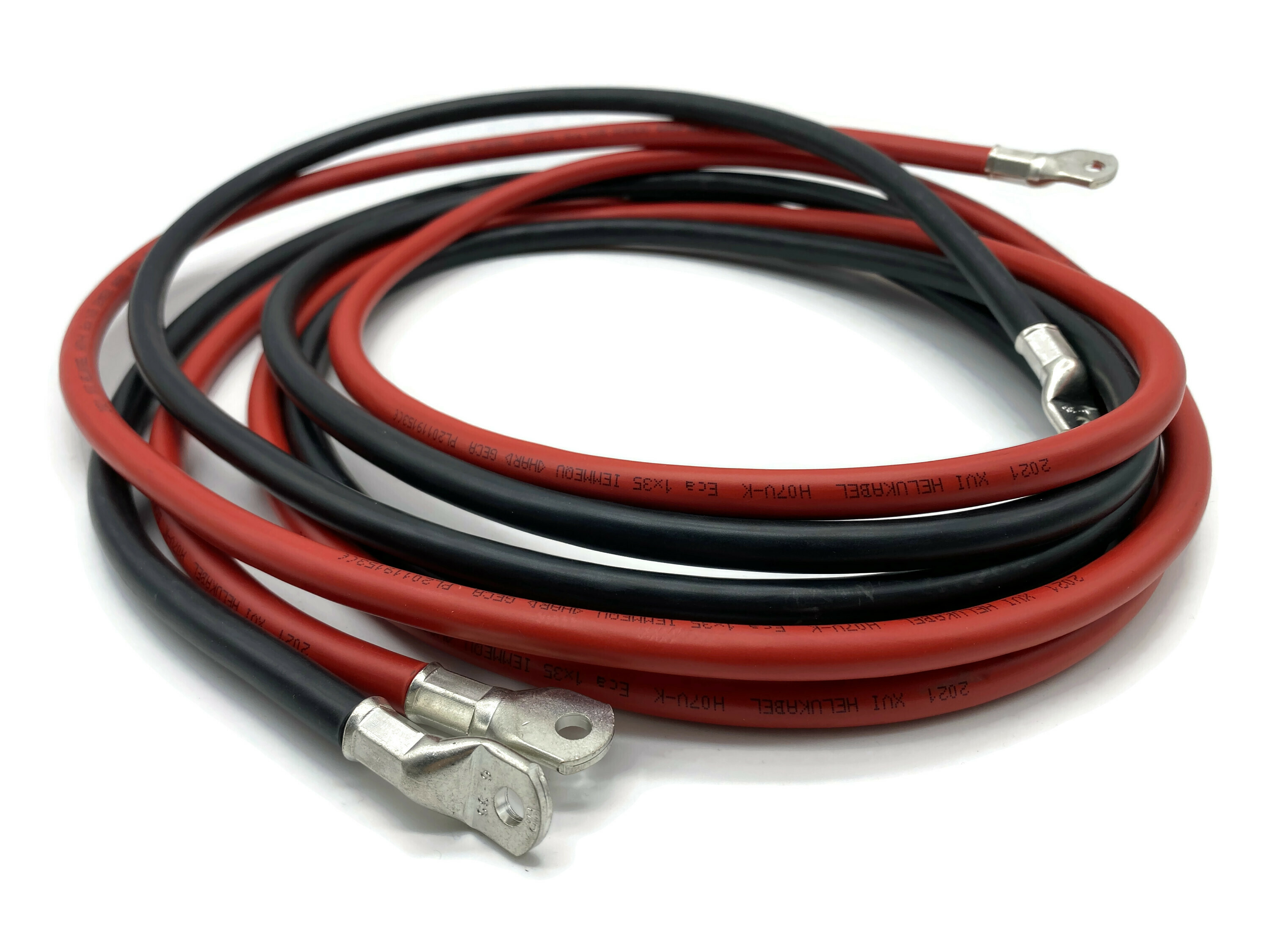Batteriekabel Set 35 mm² 300cm Rot Schwarz M6 Kabelschuhe für stabile Verbindungen - Vorschau 2