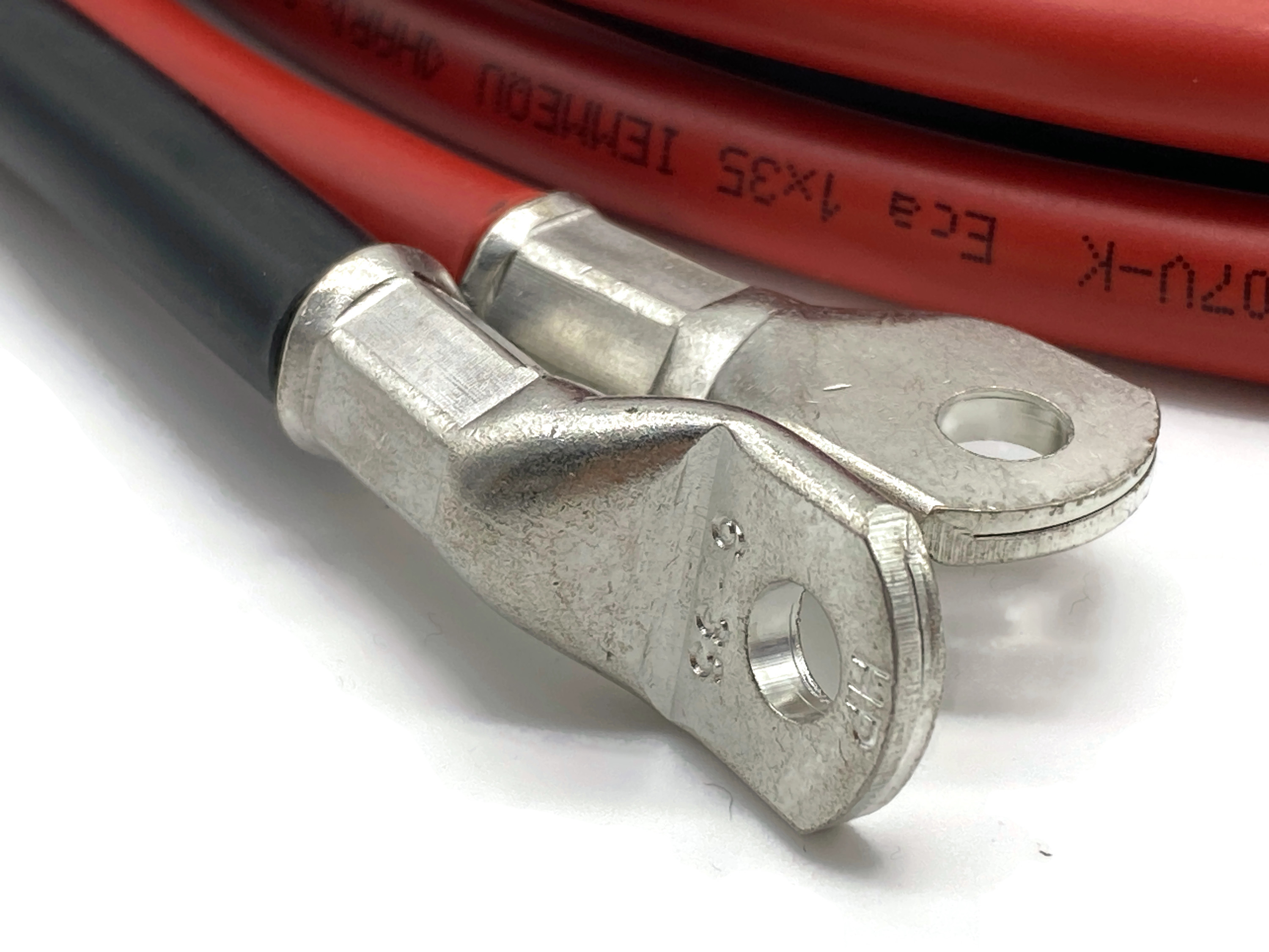 Batteriekabel Set 35 mm² 300cm Rot Schwarz M6 Kabelschuhe für stabile Verbindungen - Vorschau 3