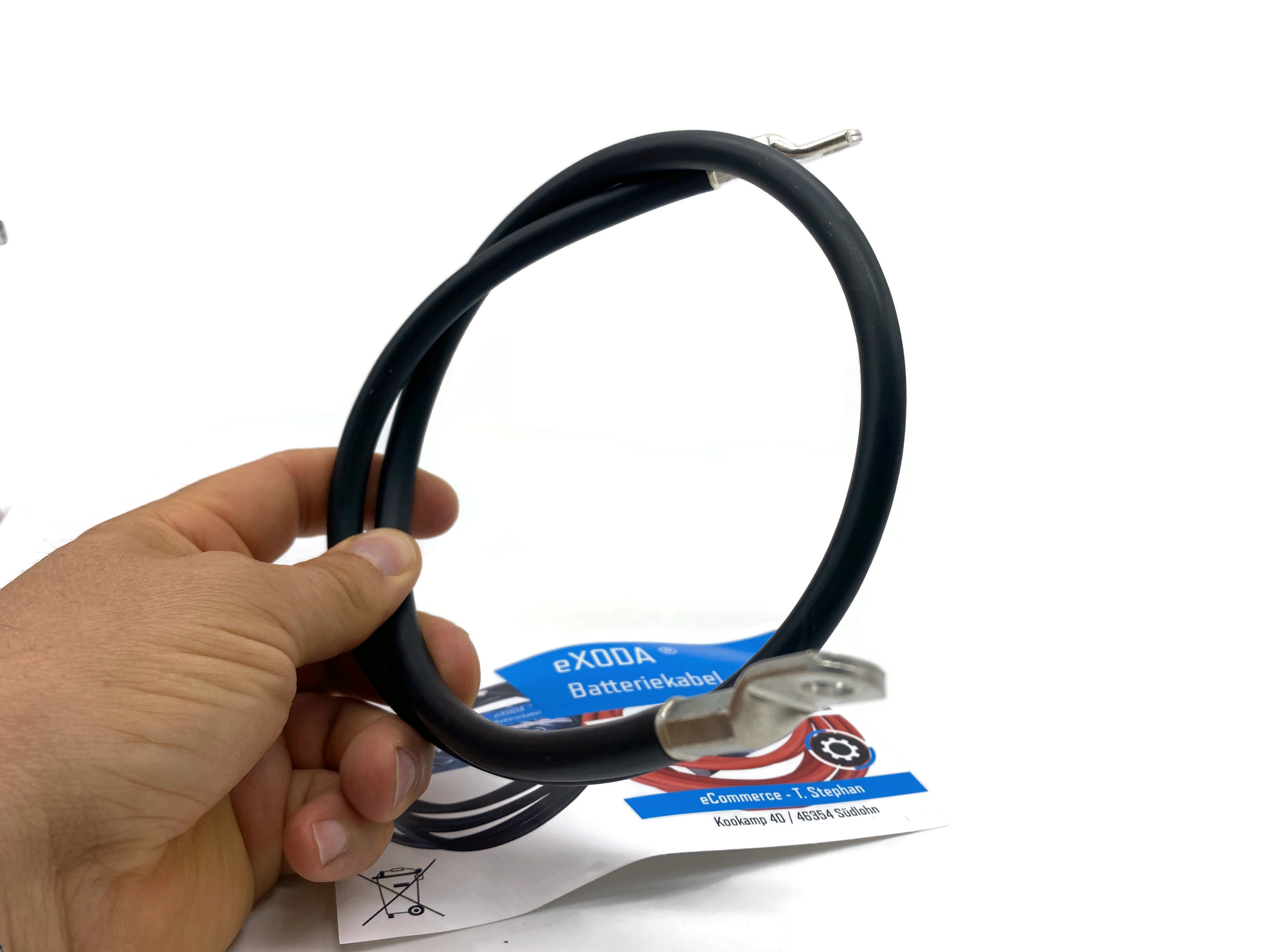 Batteriekabel 25 mm² 75cm mit Kabelschuhen M6 Schwarz - Vorschau 5