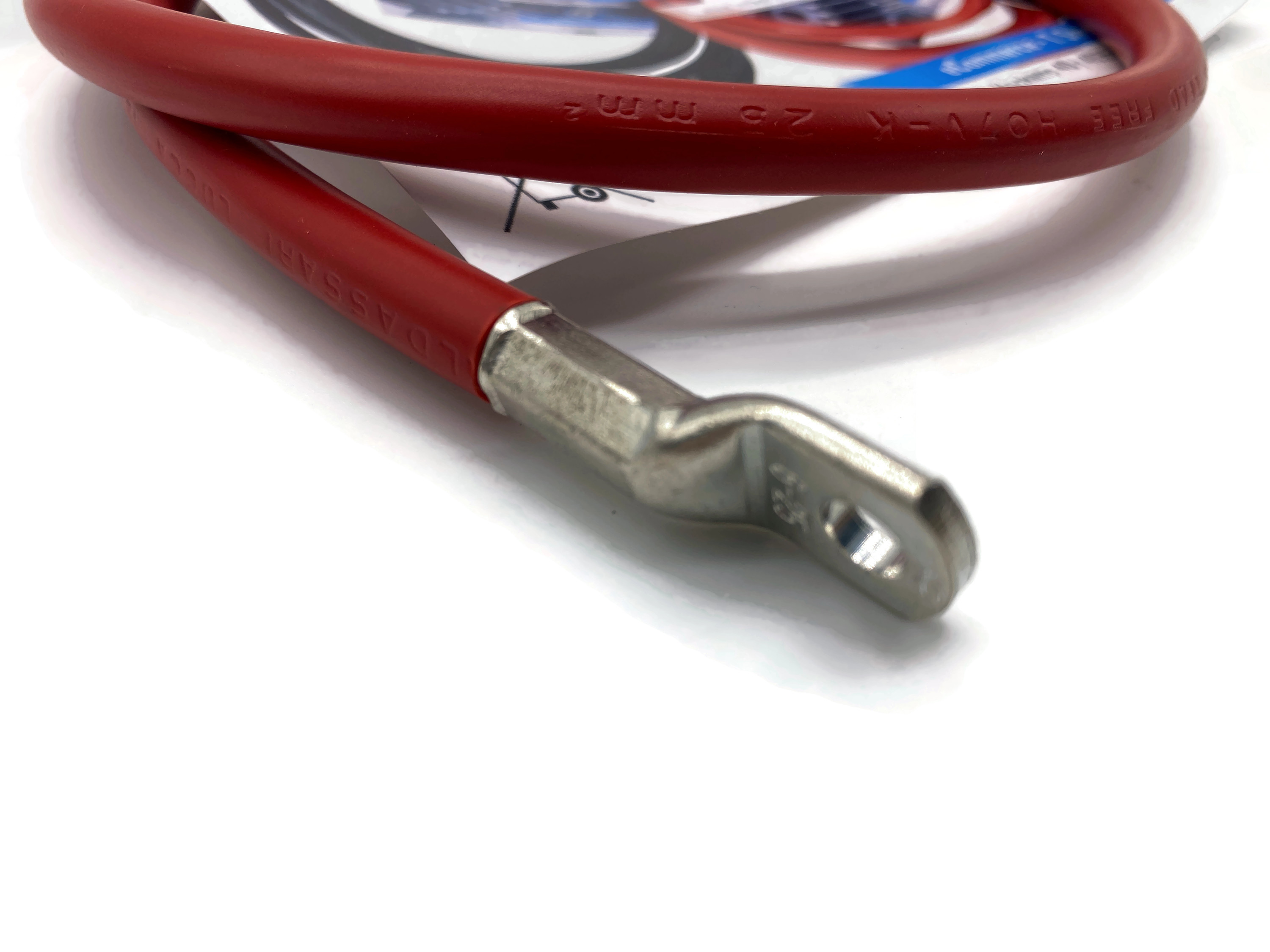 Batteriekabel 25 mm² 75cm mit Kabelschuhen M6 Rot - Vorschau 4