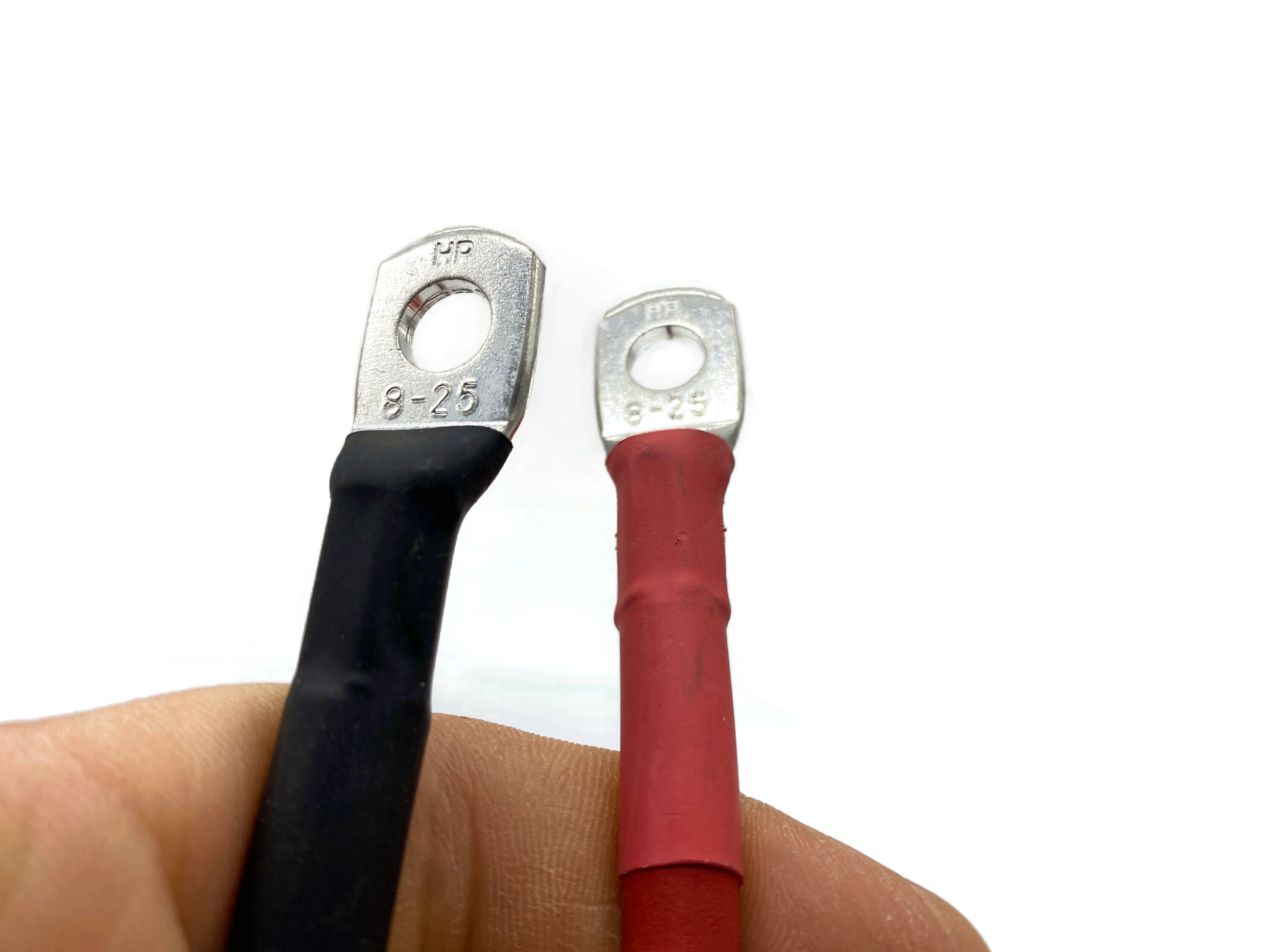 Kabel Set 25 mm² 30cm mit Schrumpfschlauch und M8 Kabelschuhen in Rot und Schwarz - Vorschau 5