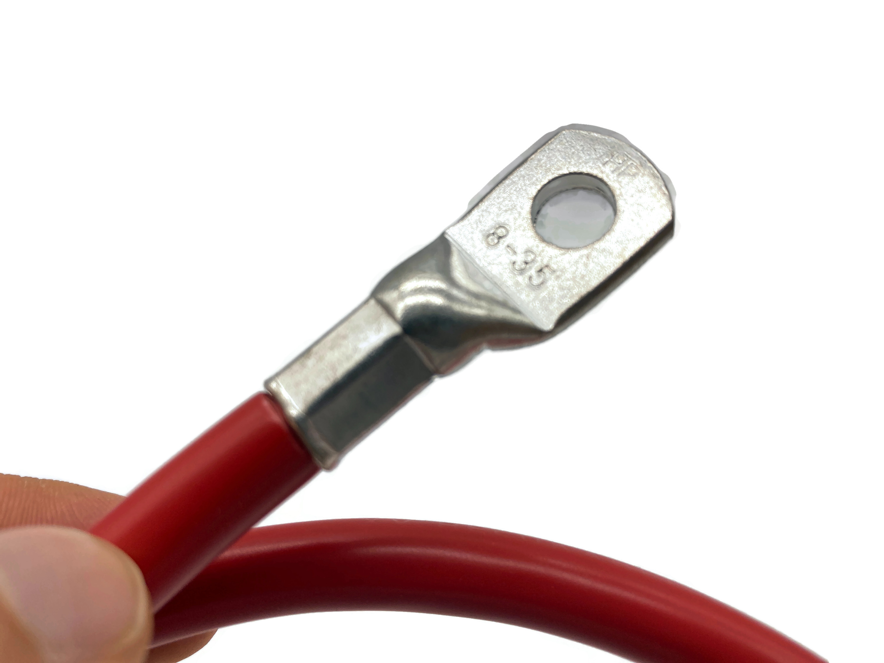 Batteriekabel 35 mm² 75cm Kabelschuhe M10 und M8 Rot - Vorschau 4