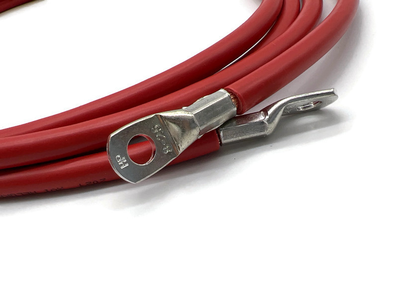 Batteriekabel 25 mm² 300cm mit M8 Kabelschuhen Rot flexibel hochwertig 99 Prozent Kupfer - Vorschau 2