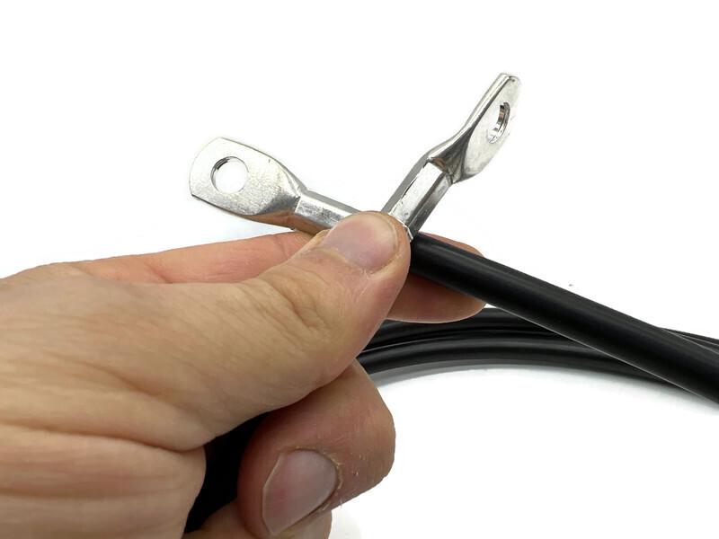 Batteriekabel 25 mm² 300cm mit M8 Kabelschuhen Schwarz flexibel aus 99 Prozent Kupfer - Vorschau 2