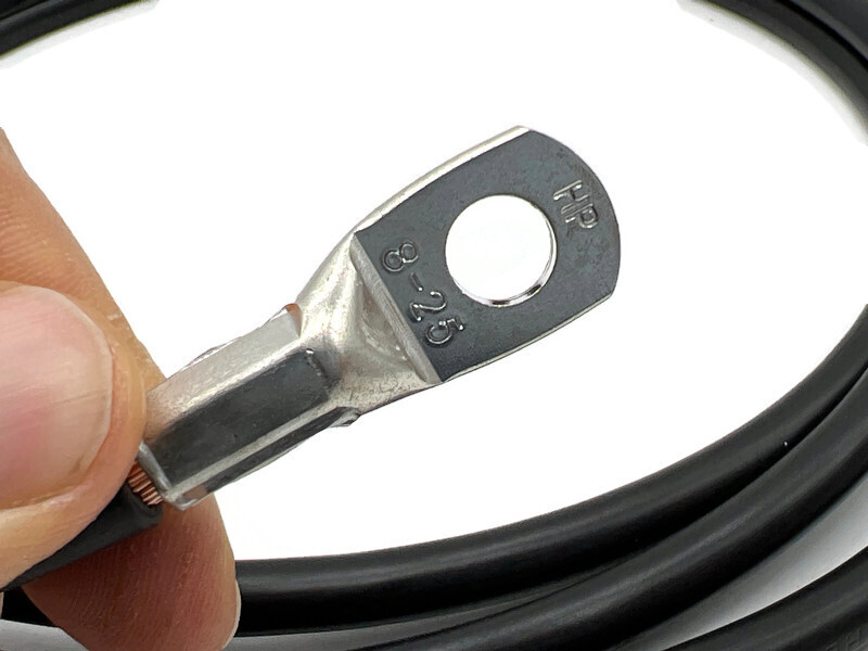 Batteriekabel 25 mm² 300cm mit M8 Kabelschuhen Schwarz flexibel aus 99 Prozent Kupfer - Vorschau 4