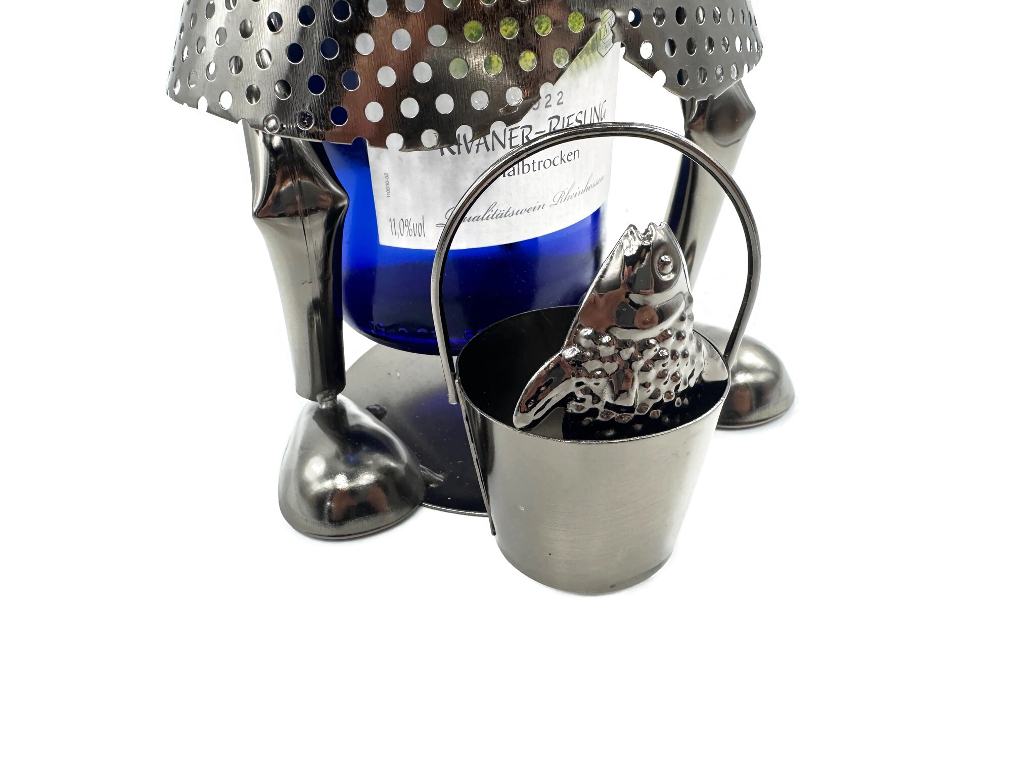 Weinflaschenhalter Angler Phil Metall Figuren Design Deko - Vorschau 5