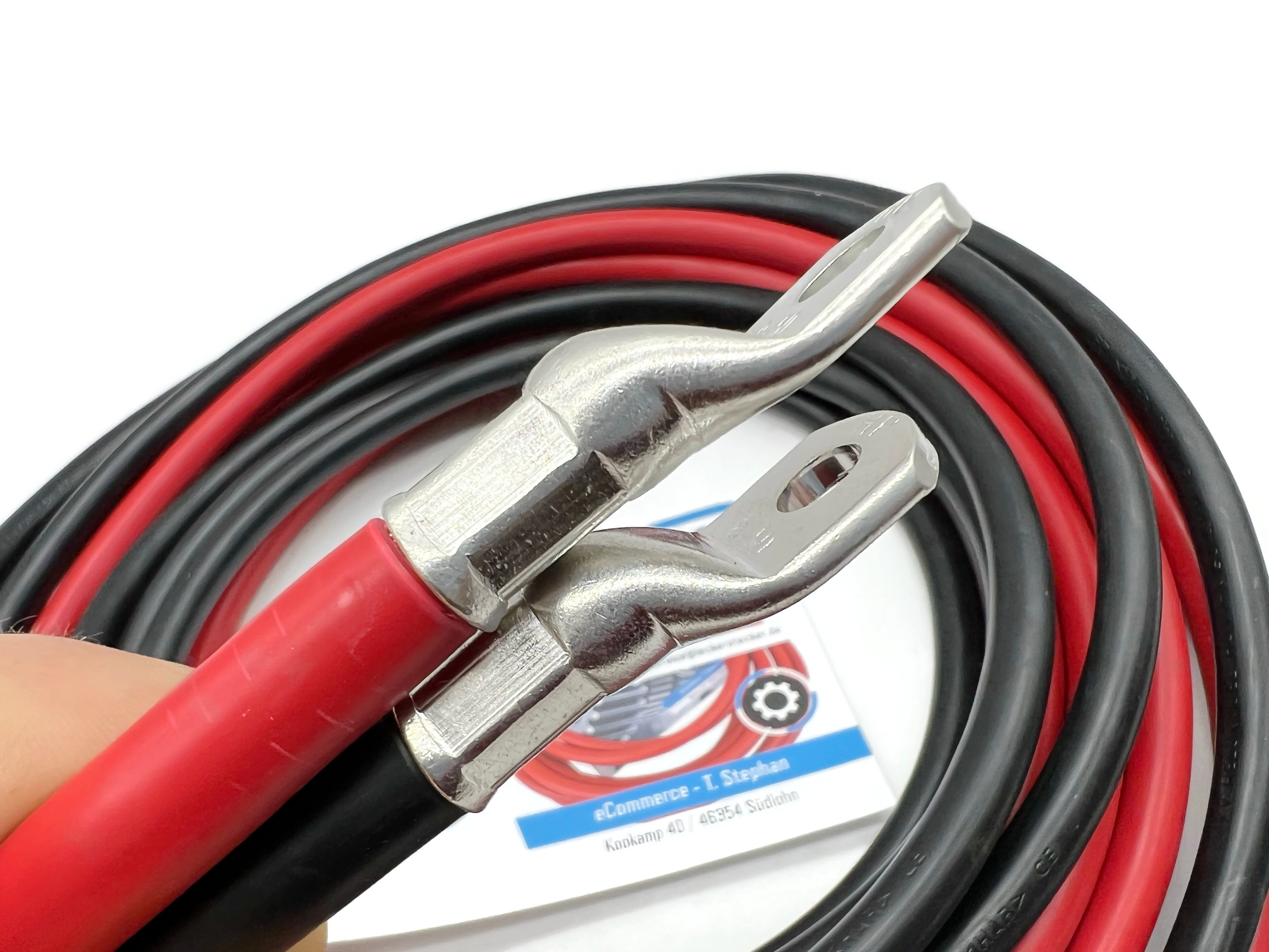 Exoda Batteriekabel Set 50 mm² 500 cm mit M8 Kabelschuhen Rot Schwarz für Auto Boot Motorrad - Vorschau 5