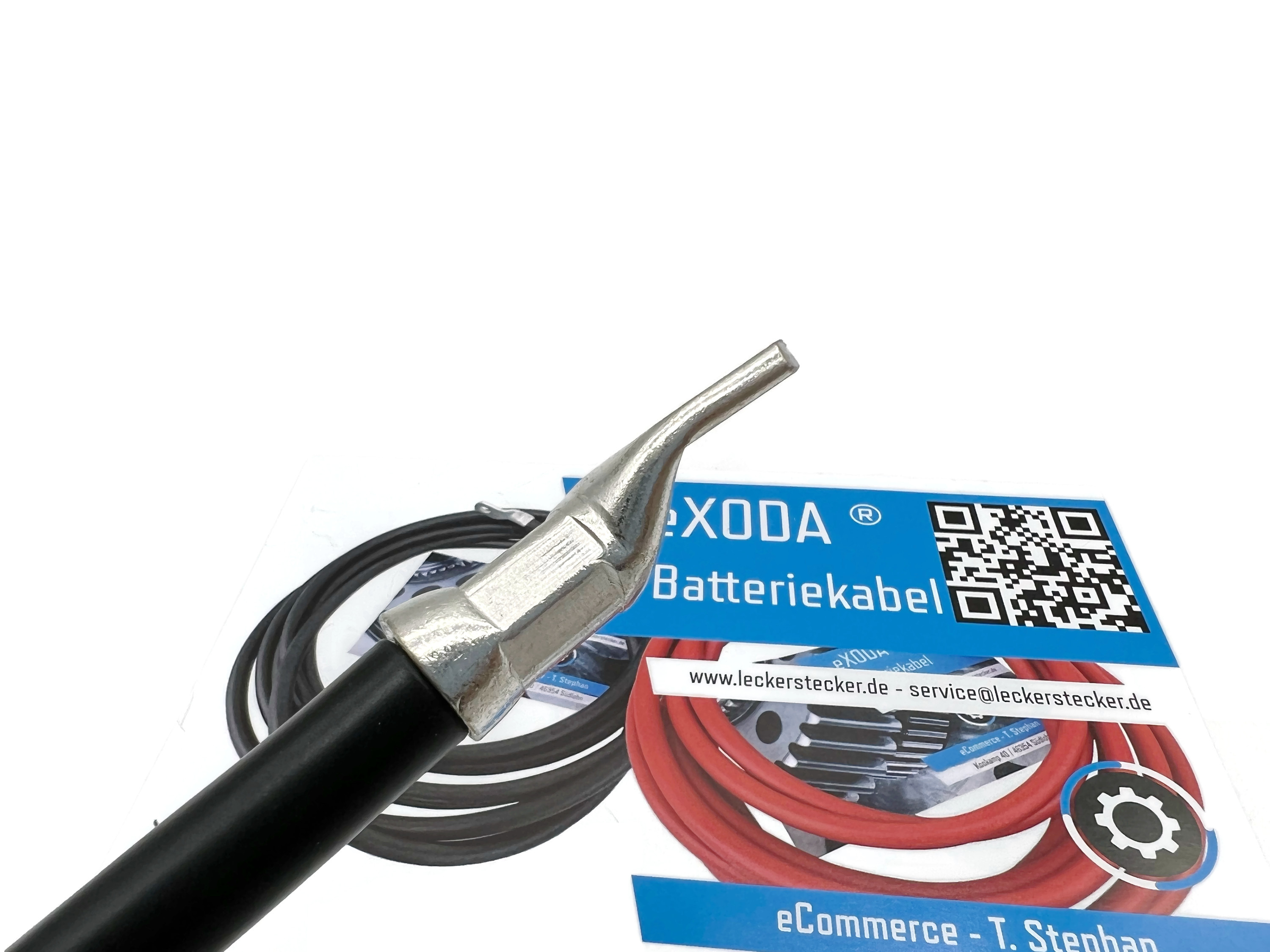 50mm² Batteriekabel 20cm M8 Schwarz 99 Prozent Kupfer 1680A 12V hitzebeständig - Vorschau 4