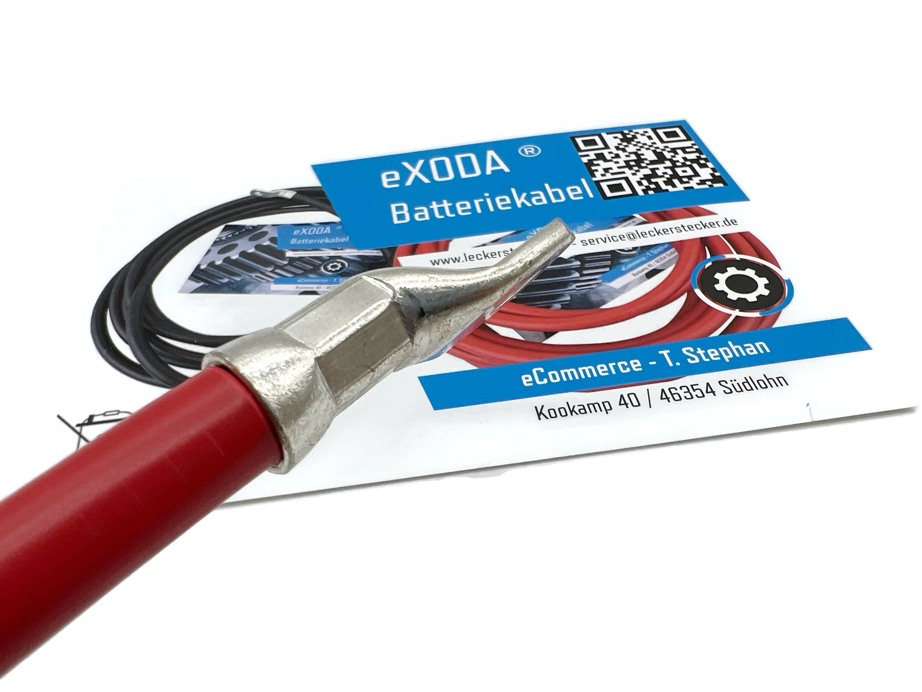 Batteriekabel 50 mm² 20cm mit Kabelschuhen M8 Rot flexibles Kupferkabel bis 20160 Watt - Vorschau 3