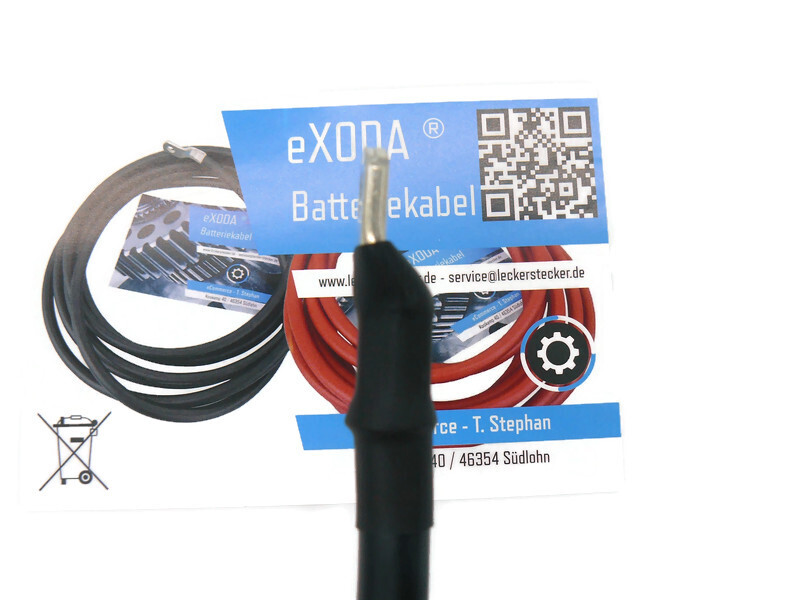 Kabel Set 35 mm² 75cm mit Schrumpfschlauch und M6 Kabelschuhen Rot Schwarz - Vorschau 2