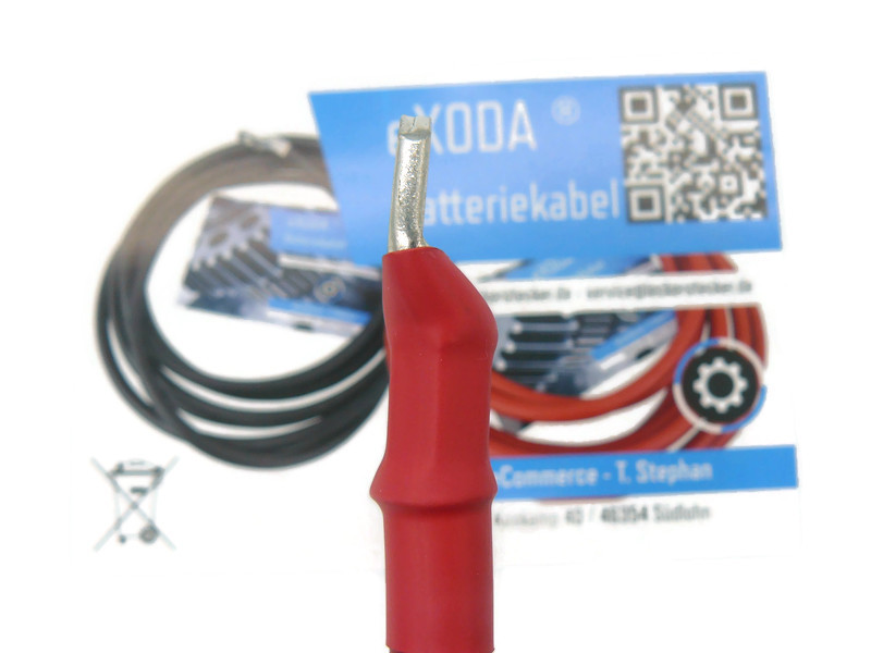 Kabel Set 35 mm² 75cm mit Schrumpfschlauch und M6 Kabelschuhen Rot Schwarz - Vorschau 4