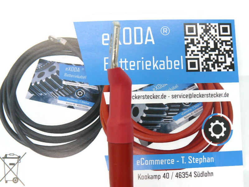Kabel Set 25 mm² 75cm mit Schrumpfschlauch mit Kabelschuhen M8 Rot und Schwarz - Vorschau 4