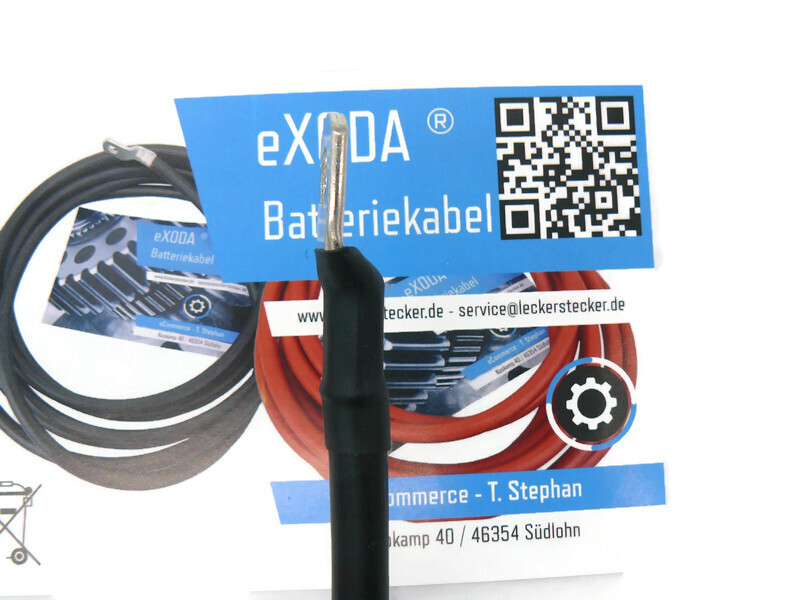 Kabel Set 25 mm² 75cm mit Schrumpfschlauch mit Kabelschuhen M8 Rot und Schwarz - Vorschau 5