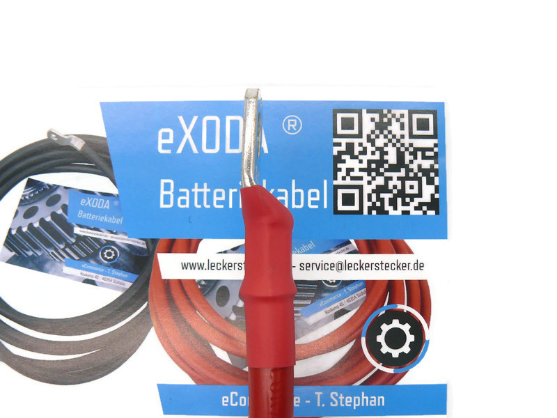 Kabel Set 35 mm² 75cm mit Schrumpfschlauch mit Kabelschuhen M10 Rot und Schwarz - Vorschau 4