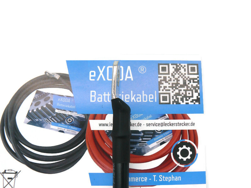 Kabel Set 35 mm² 75cm mit Schrumpfschlauch mit Kabelschuhen M10 Rot und Schwarz - Vorschau 5