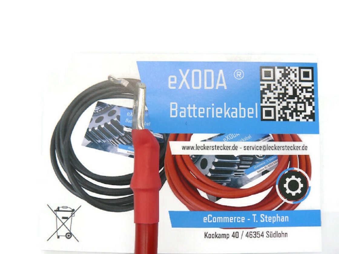 Kabel Set 35 mm² 75cm Schrumpfschlauch M8 rot schwarz Batteriekabel für Auto Boot Motorrad - Vorschau 5