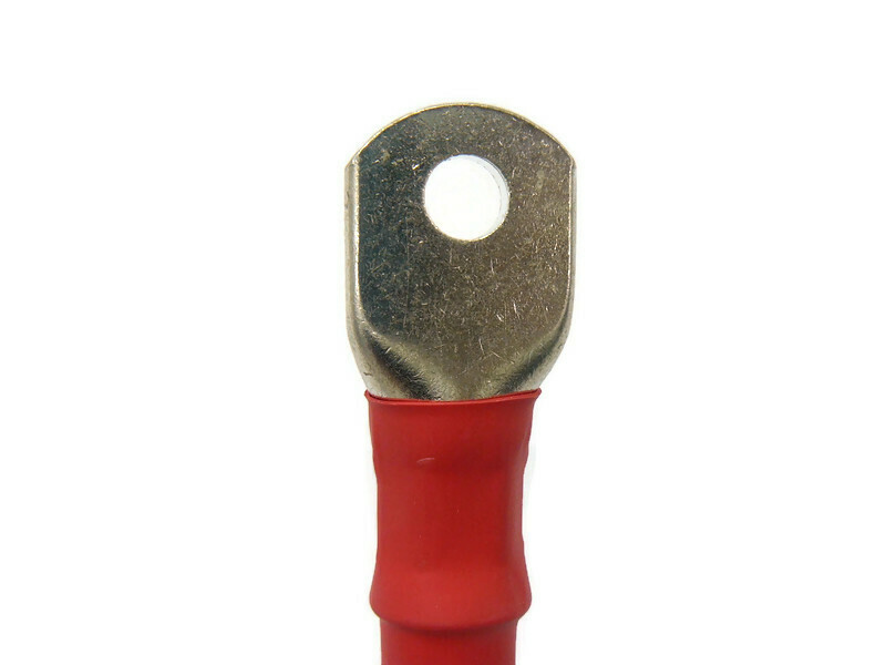 Kabel 70 mm² 100cm mit Schrumpfschlauch mit Kabelschuhen M8 Rot - Vorschau 3