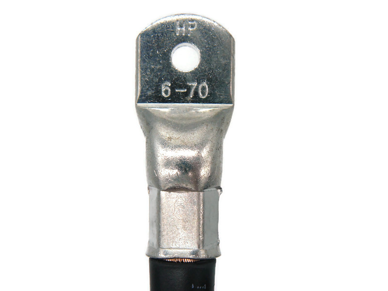 Batteriekabel 70 mm² 50cm Kabelschuhe M6 M8 Schwarz für KFZ Boote Motorräder geeignet - Vorschau 3