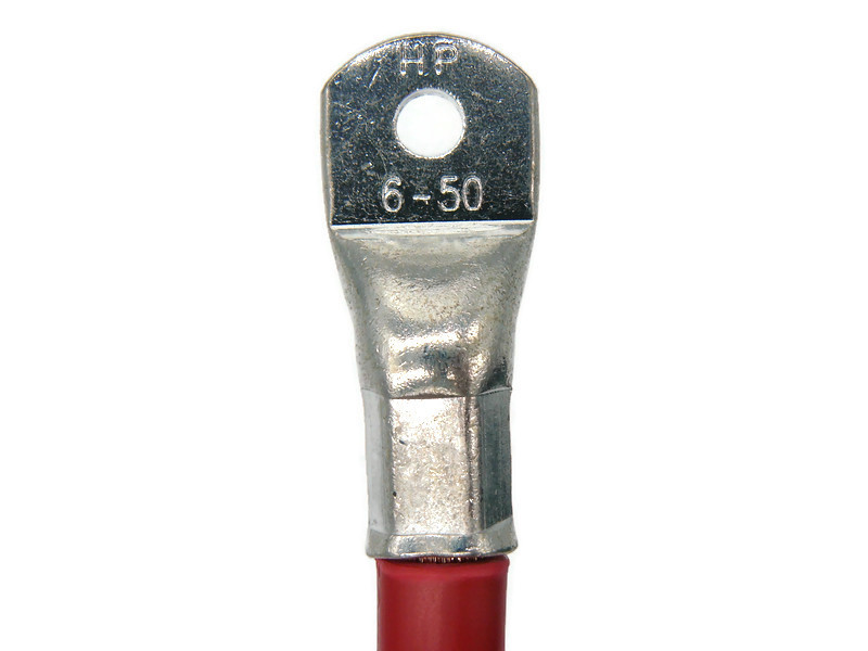 50 mm² Batteriekabel 20cm mit M6 M8 Kabelschuhen flexibel rot für Auto Boot Motorrad - Vorschau 4