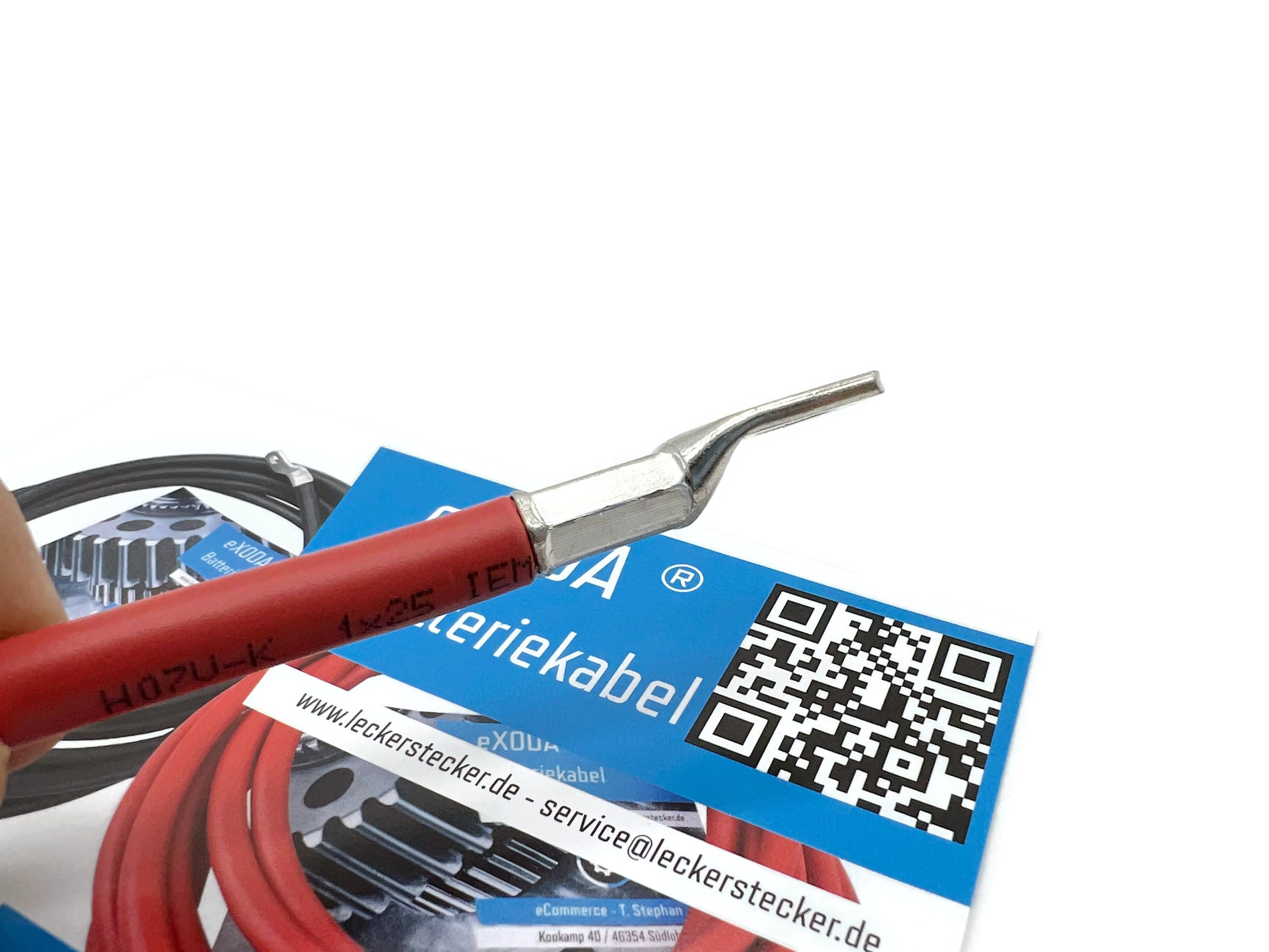 Batteriekabel 25 mm² 20cm mit Kabelschuhen M8 Rot für Auto Boot Motorrad 840A 12V - Vorschau 3