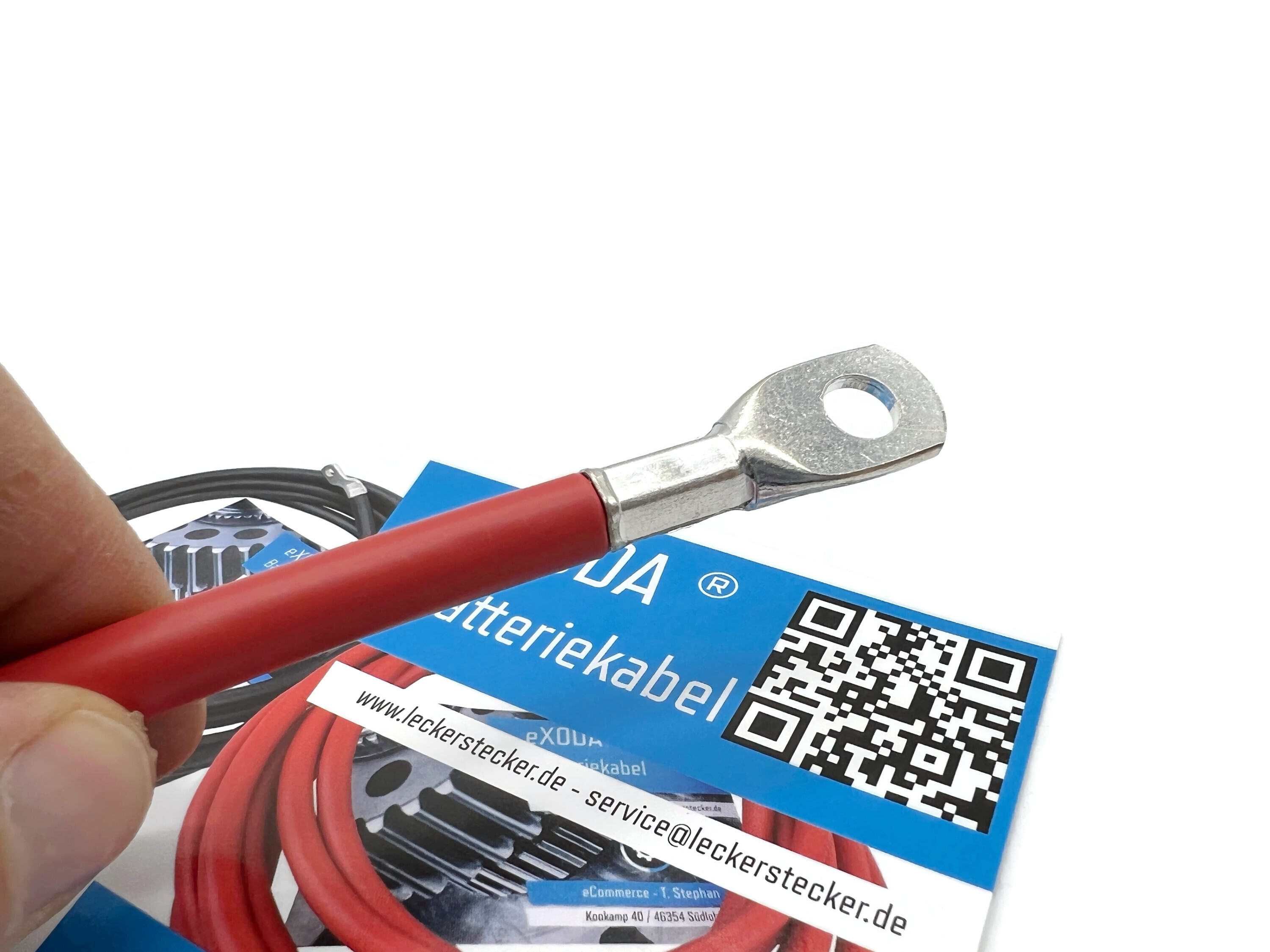 Batteriekabel 25 mm² 20cm mit Kabelschuhen M8 Rot für Auto Boot Motorrad 840A 12V - Vorschau 4